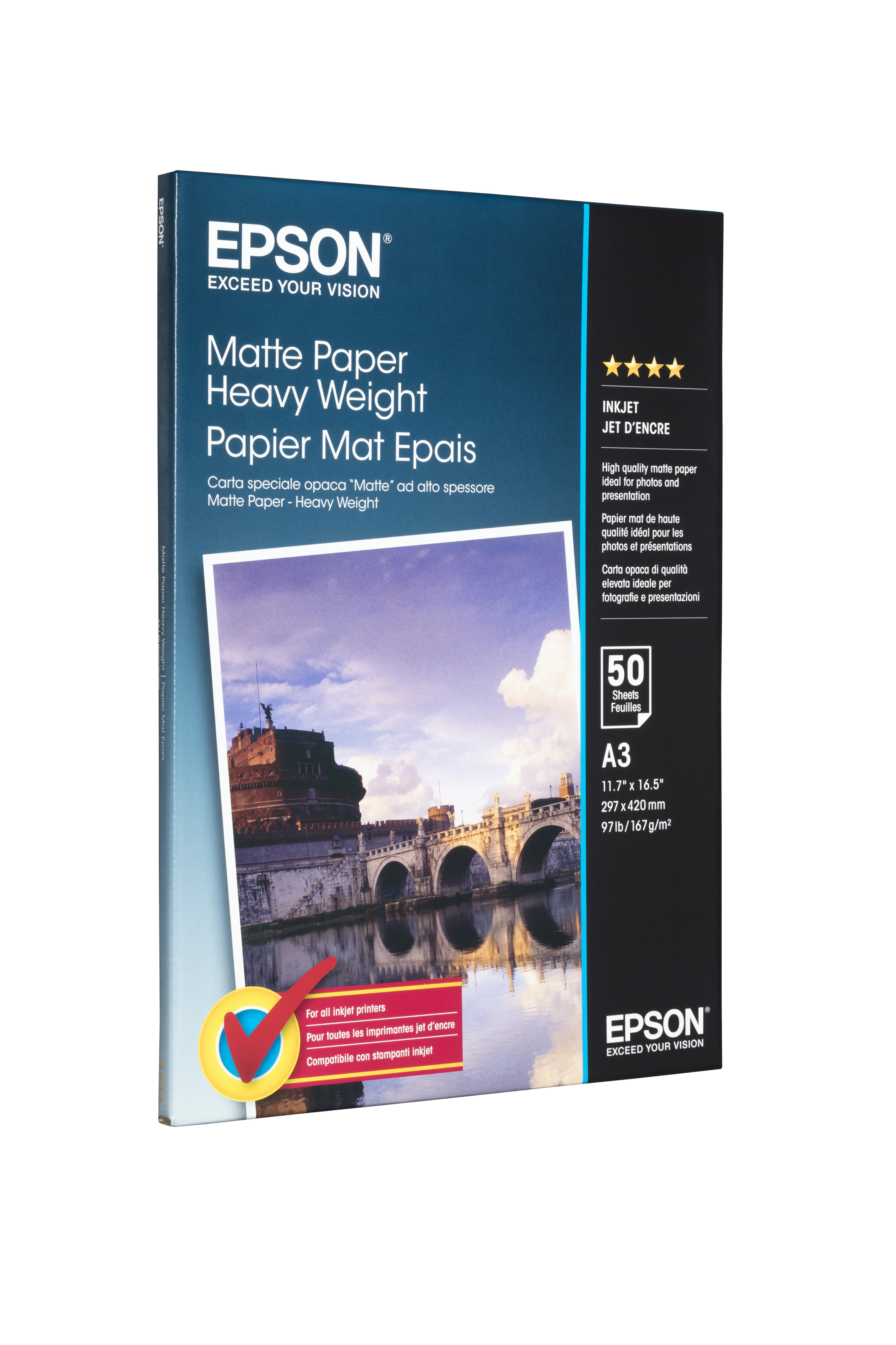 Epson Matte Paper-Heavy Weight, DIN A3, 167 g/m², 50 Blatt