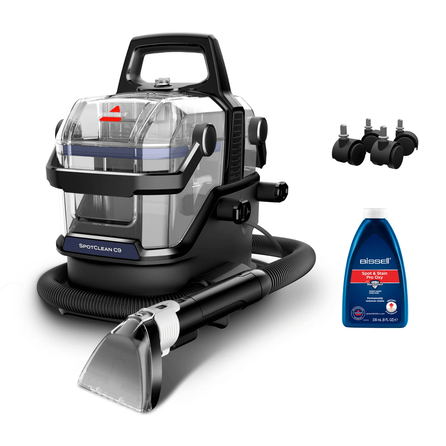 Bissell SpotClean C9 Select Teppichreinigungsmaschine Handgeführt Tief Schwarz, Transparent