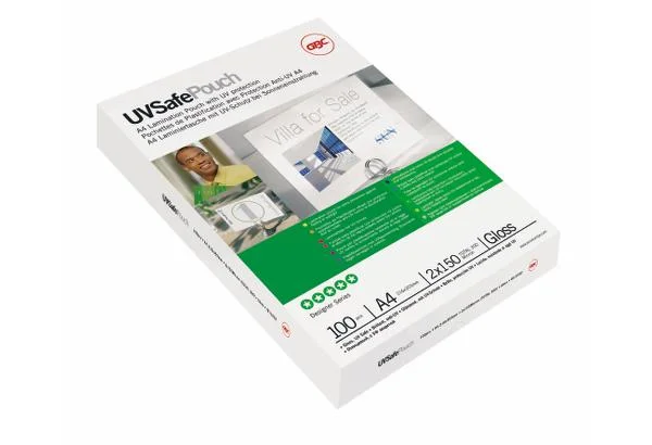 GBC UV Safe Laminiertaschen A4, 2x150 Micron glänzend (100)