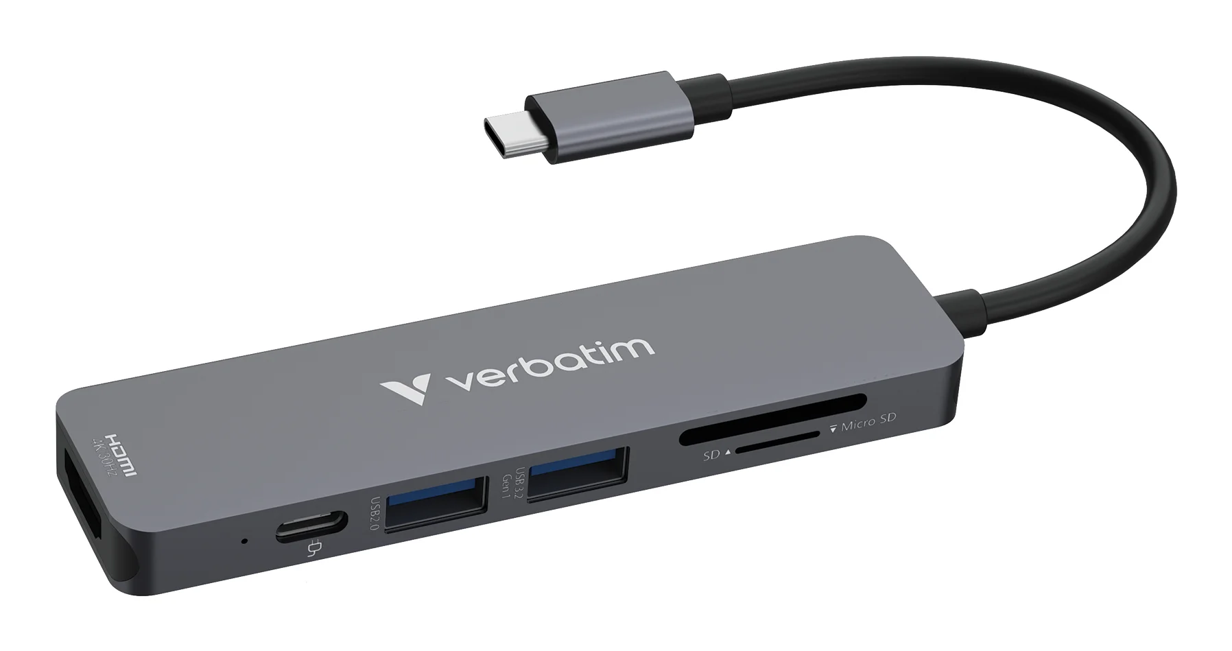 Verbatim 32156 Schnittstellen-Hub USB 3.2 Gen 1 (3.1 Gen 1) Type-C 5000 Mbit/s Grau