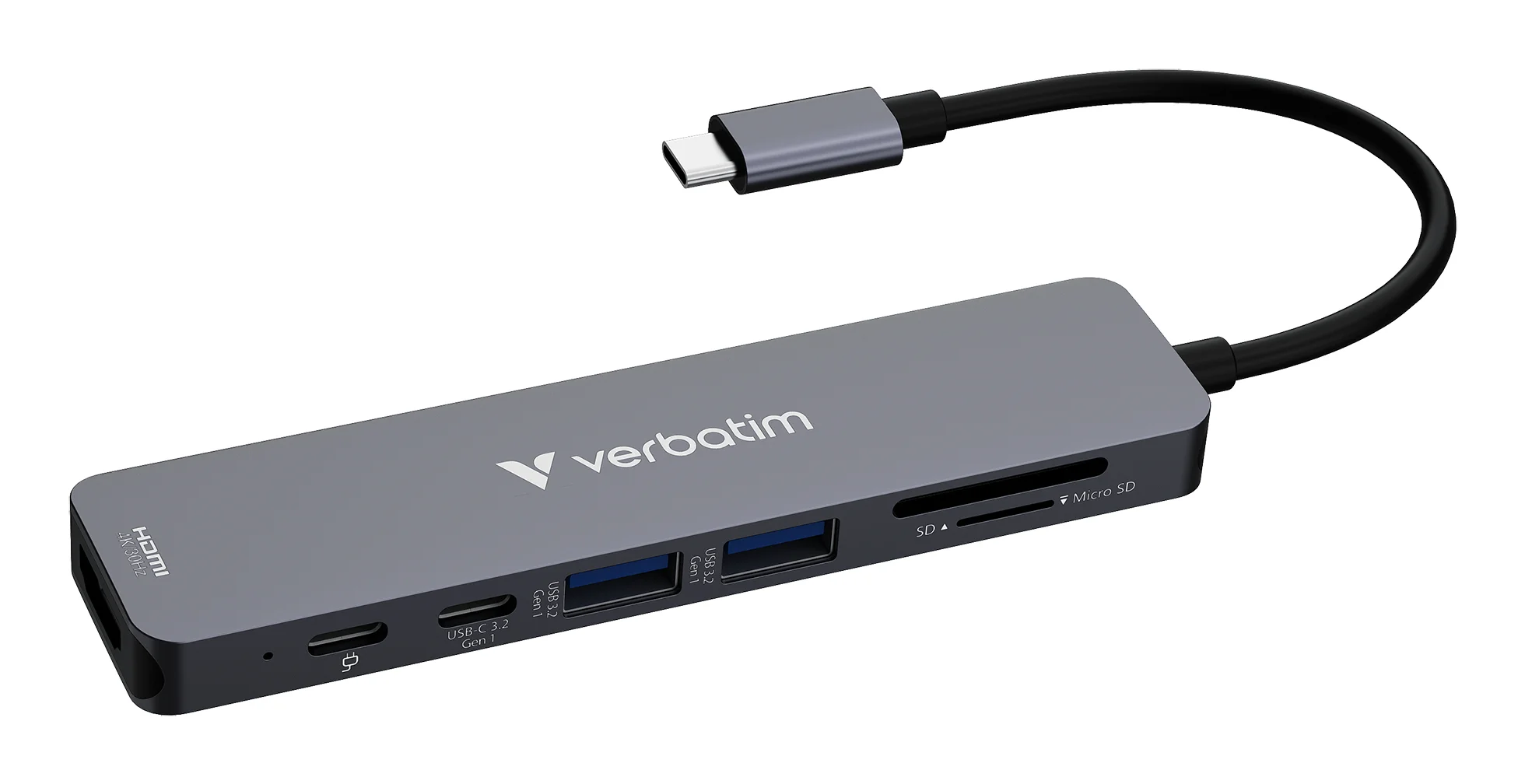 Verbatim 32158 Schnittstellen-Hub USB 3.2 Gen 1 (3.1 Gen 1) Type-C 5000 Mbit/s Grau
