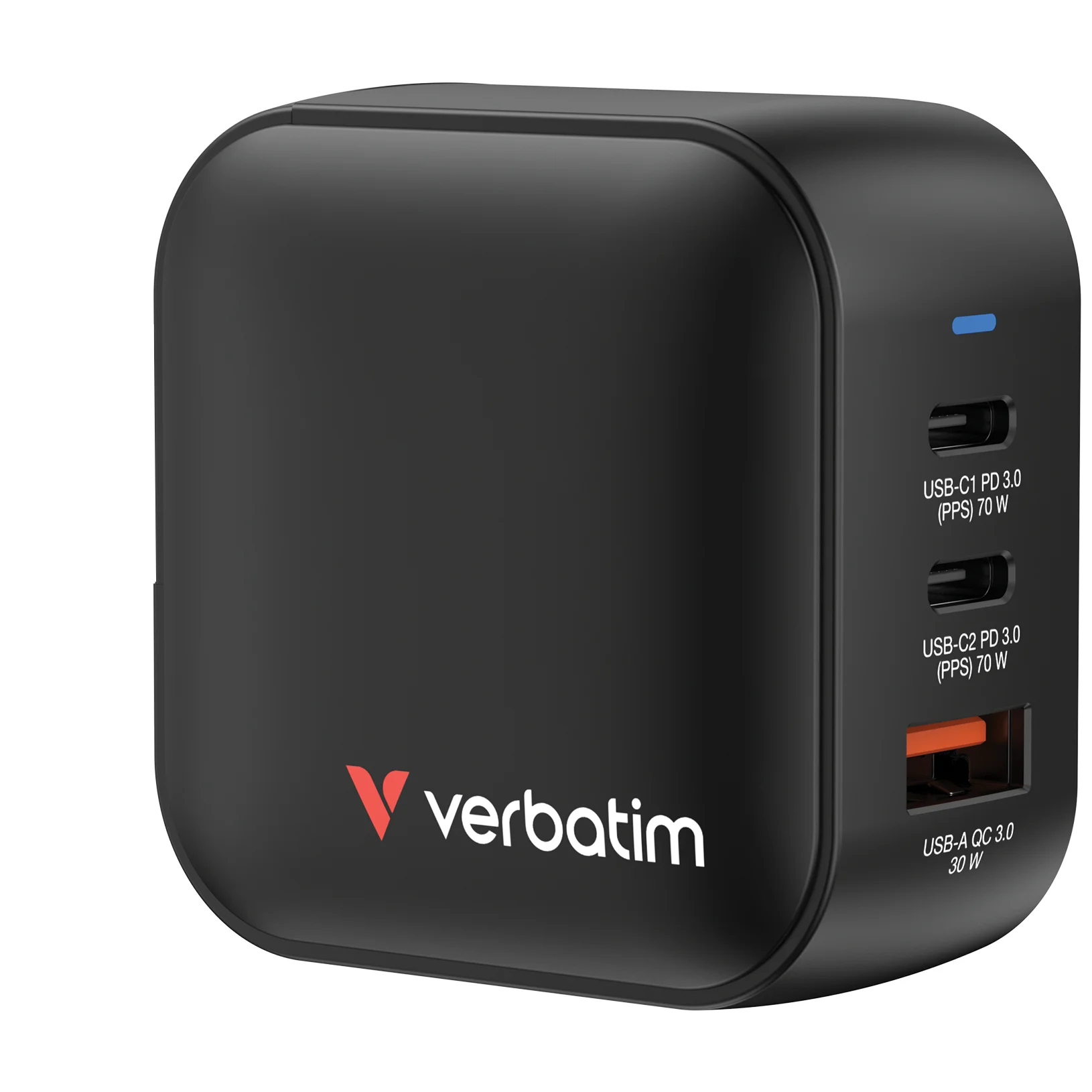 Verbatim Mini GaN Charger 70W Universal Schwarz AC Schnellladung Drinnen