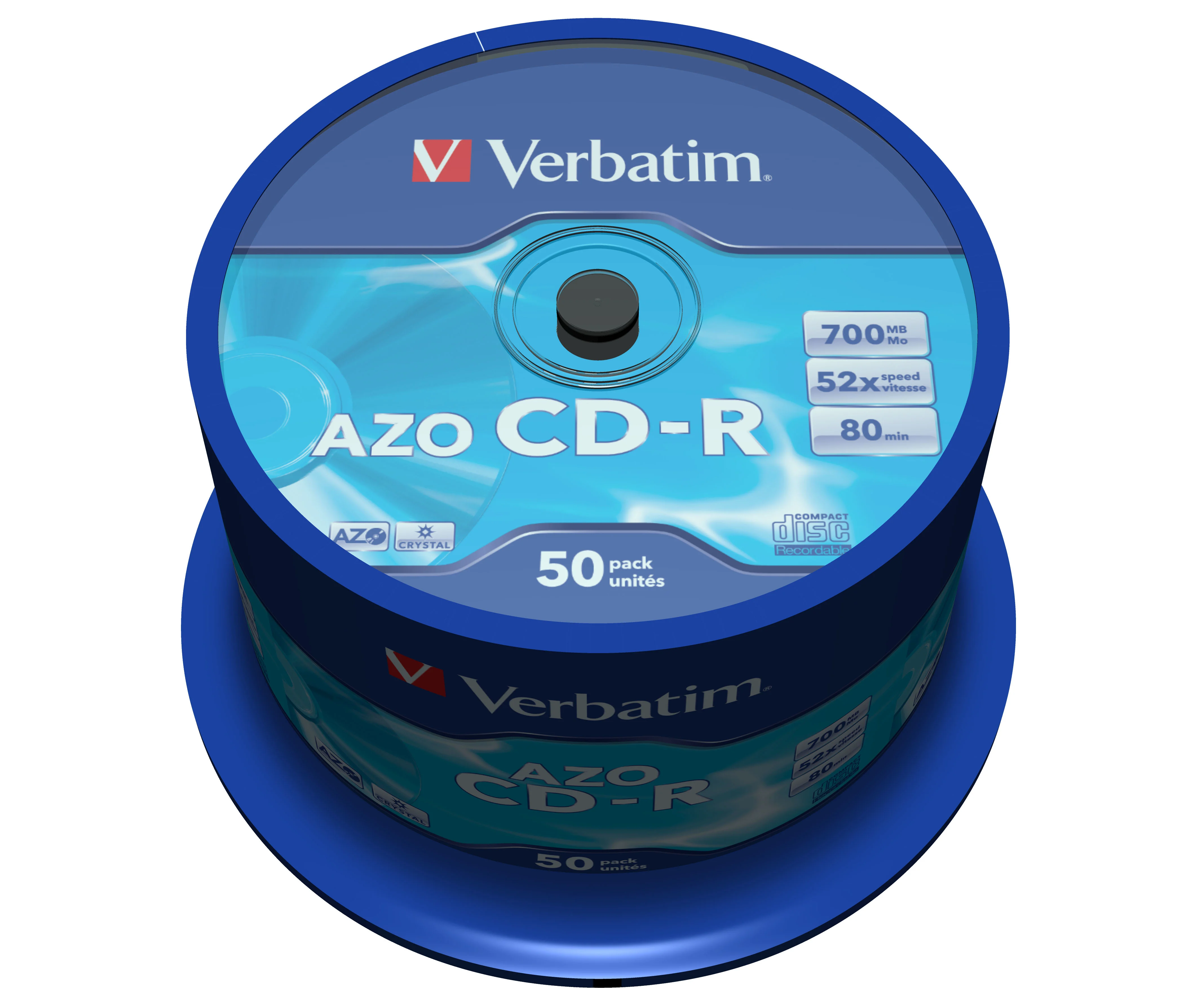 Verbatim CD-R AZO Crystal 700 MB 52x 50 Stück(e)