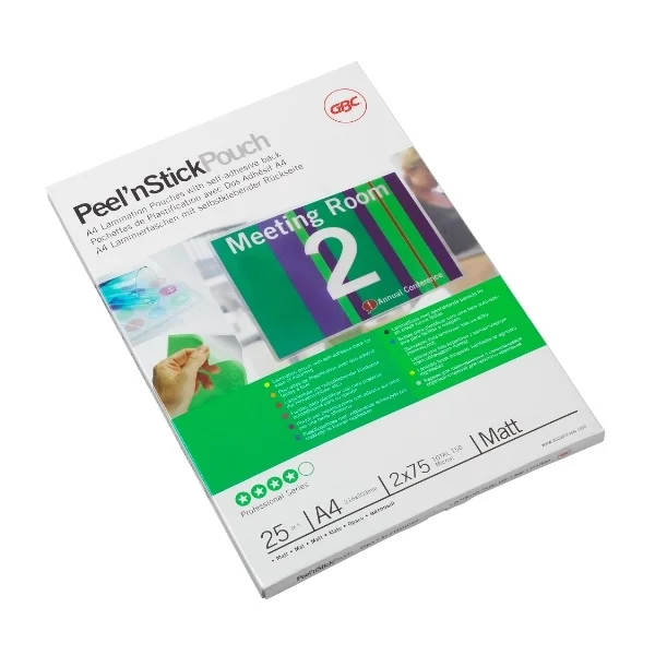 GBC Peel`n Stick Laminiertaschen A4 2x75 Micron matt (25)