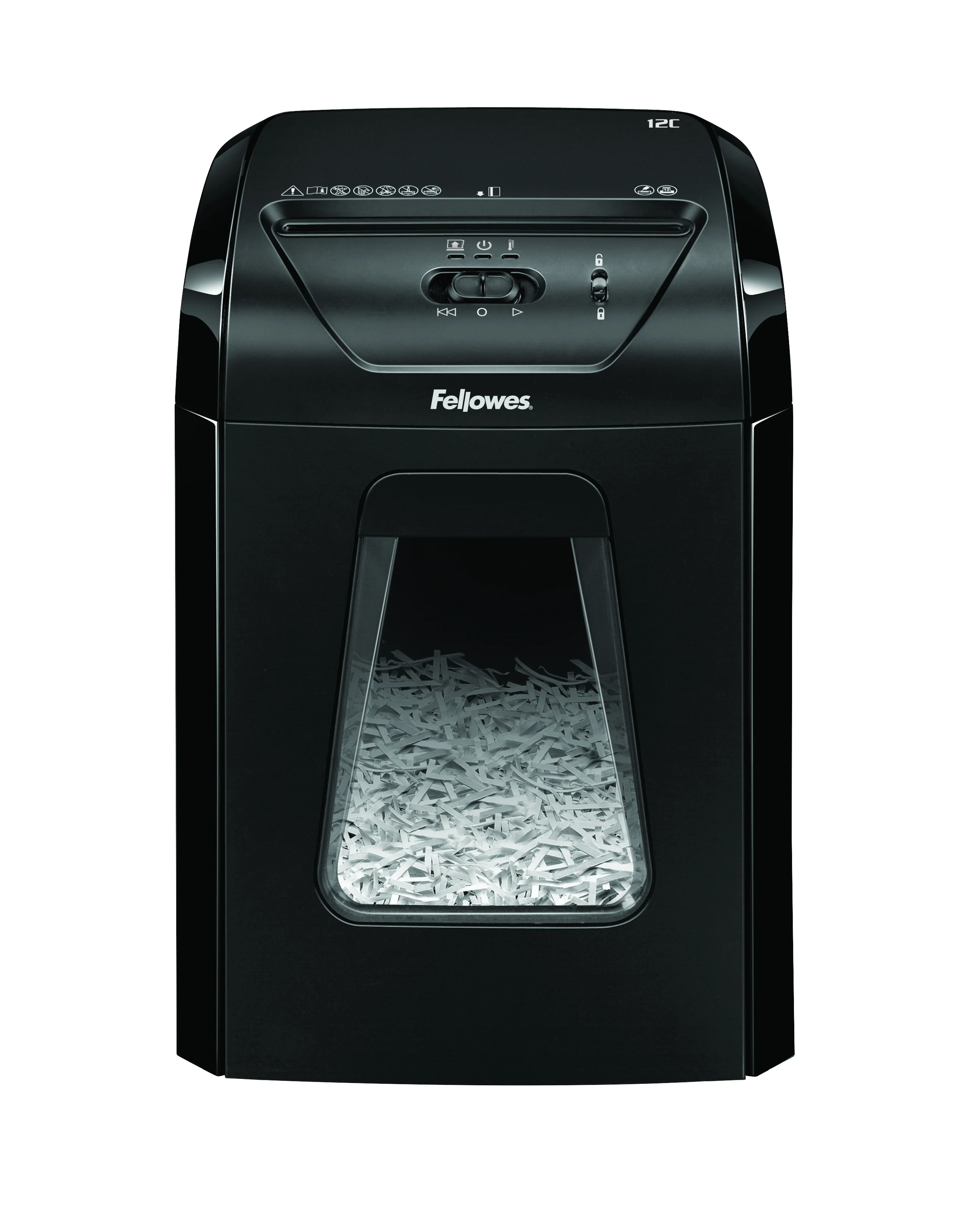 Fellowes Powershred 12C Aktenvernichter Kreuzschreddern 22,5 cm Schwarz