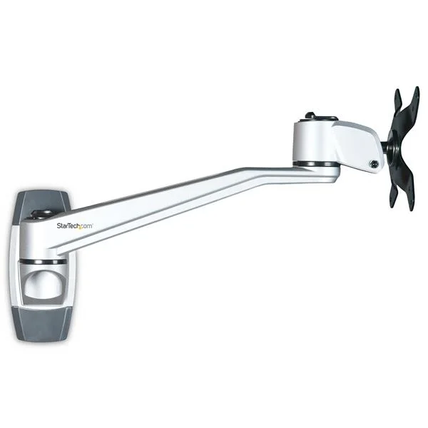 StarTech.com Wand Monitorarm - Premium - für VESA-Bildschirme von 12" bis 34" (14kg) - Wand Monitor Halterung - 26 cm Lange Doppelgelenk Arm - Aluminium - Silber