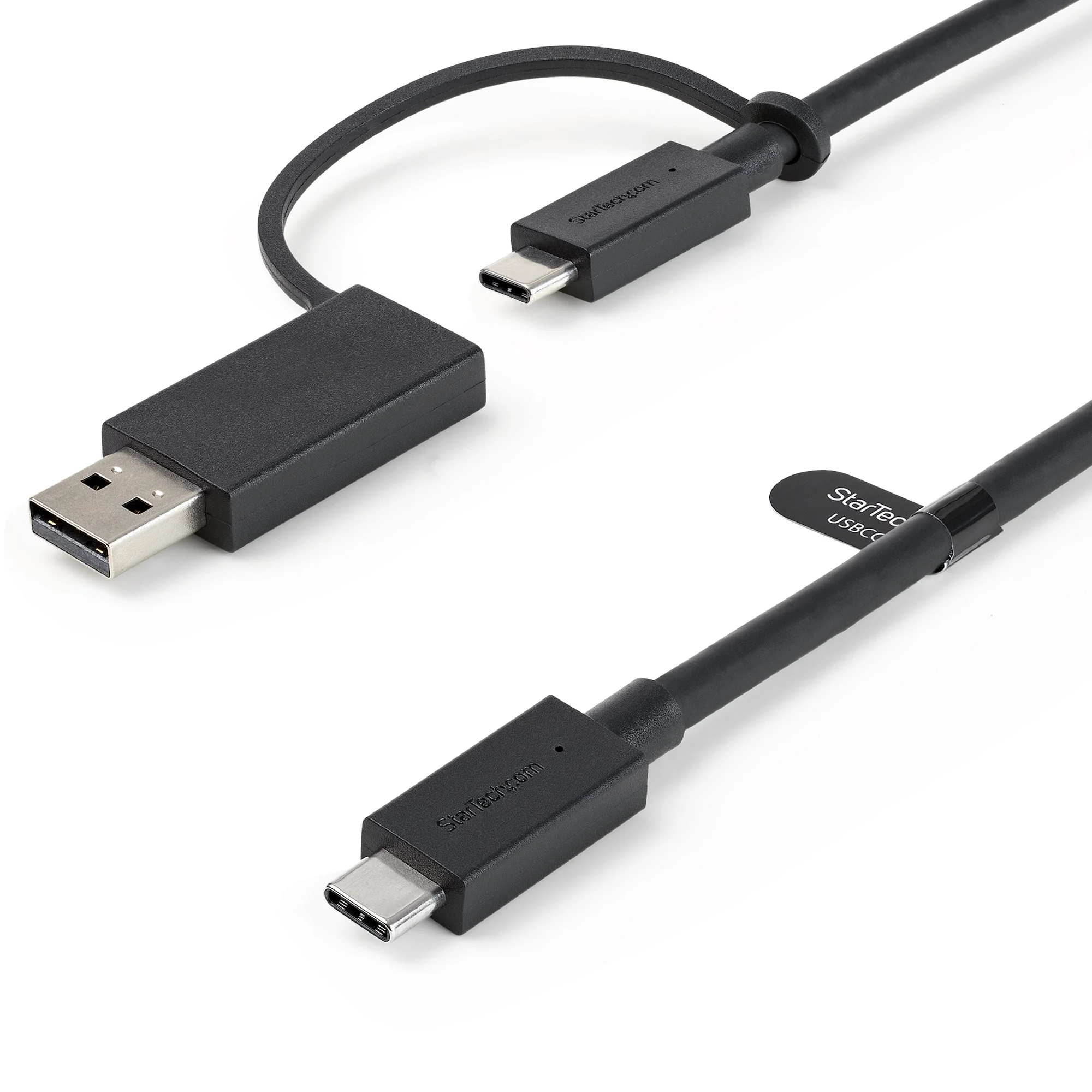 StarTech.com 1m USB-C Kabel mit USB-A Adapter-Dongle, USB 10Gbps/5Gbps, 100W (5A) PD, 8K 60Hz/4K 144Hz DP-Alt-Modus - Thunderbolt-Kompatibel