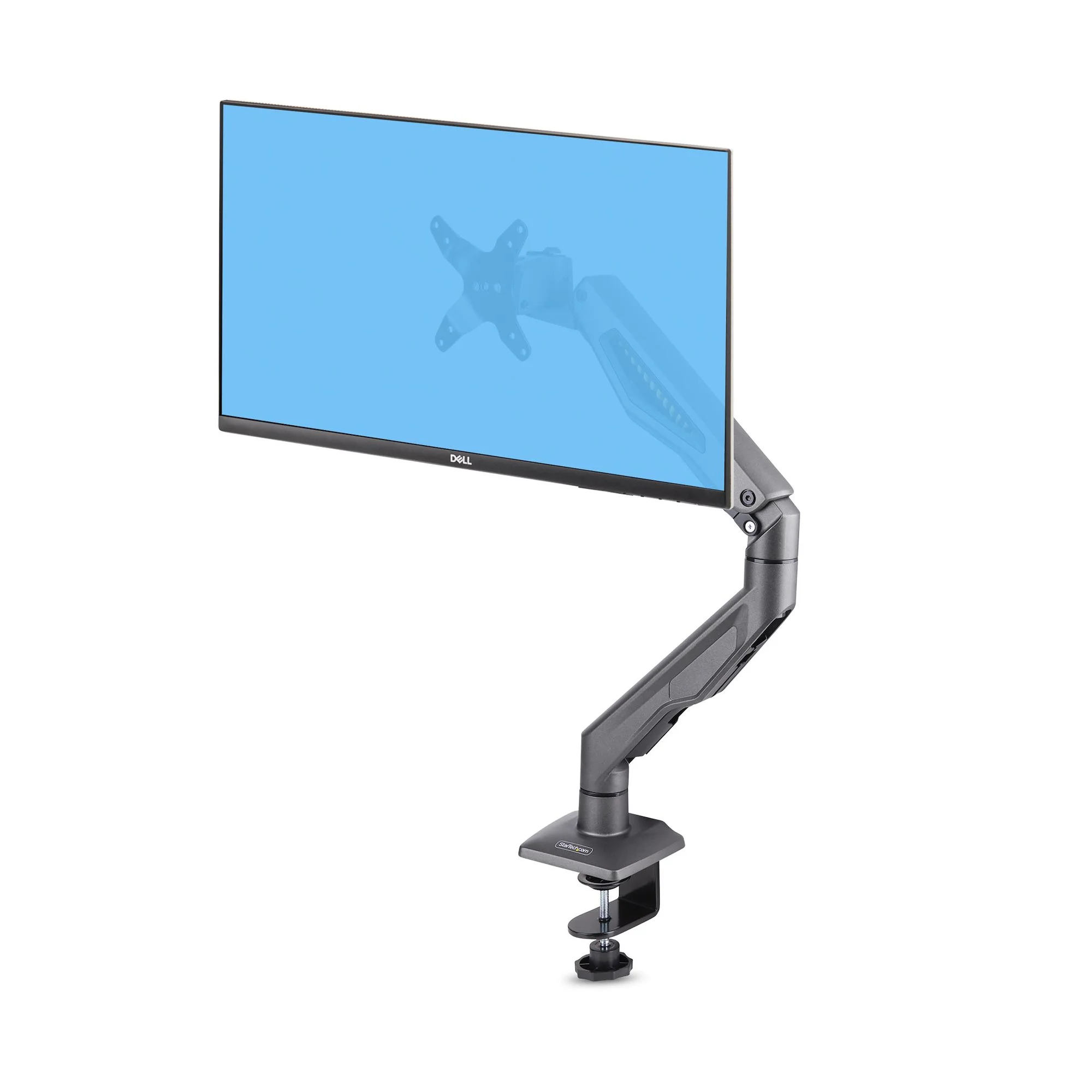 StarTech.com Monitorhalterung für Bildschirme bis zu 32 Zoll und 10kg, VESA 75x75/100x100, C-Klemme, Vollbewegliche Höhenverstellbare VESA Monitor Tischhalterung/Federarm Monitorarm, TAA