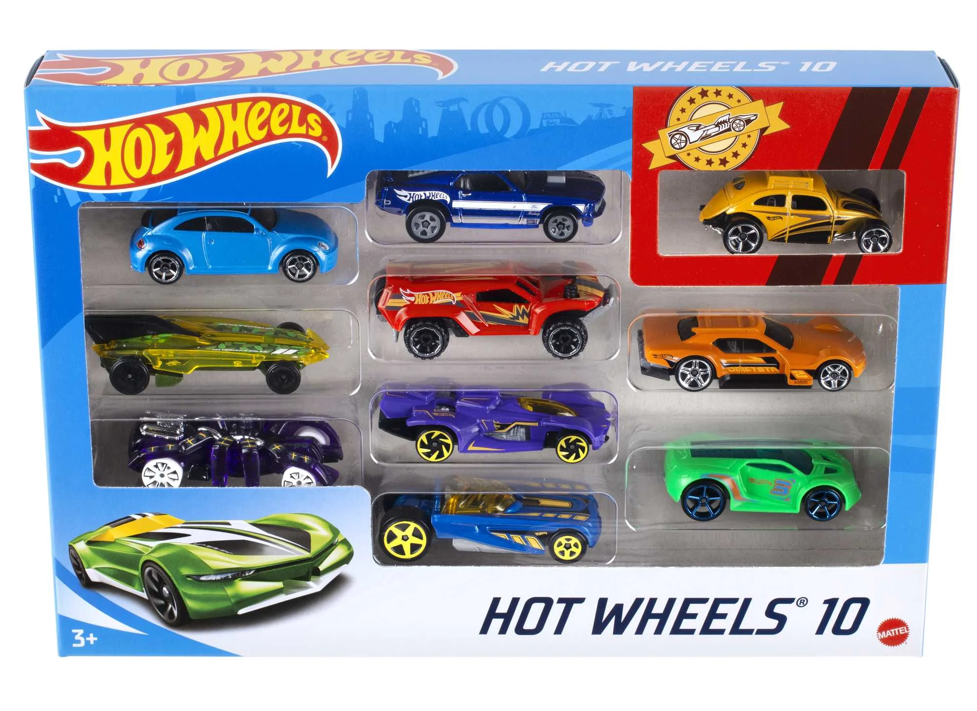 Hot Wheels Set mit 10Fahrzeugen im Maßstab 1:64 für Sammler und Kinder