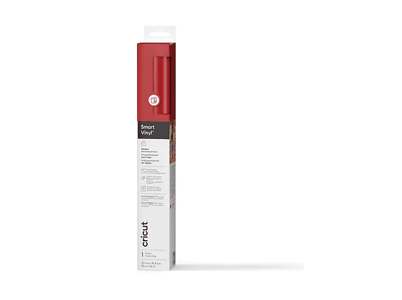 CRICUT Smart Vinyl, ohne Schneidematte (91.4 cm), Rot Vinylfolie