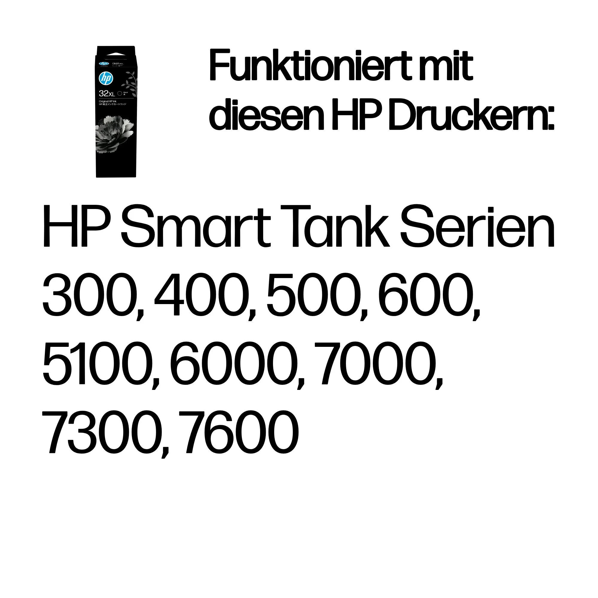 HP 32XL Schwarz Original Tintenflasche, 135 ml