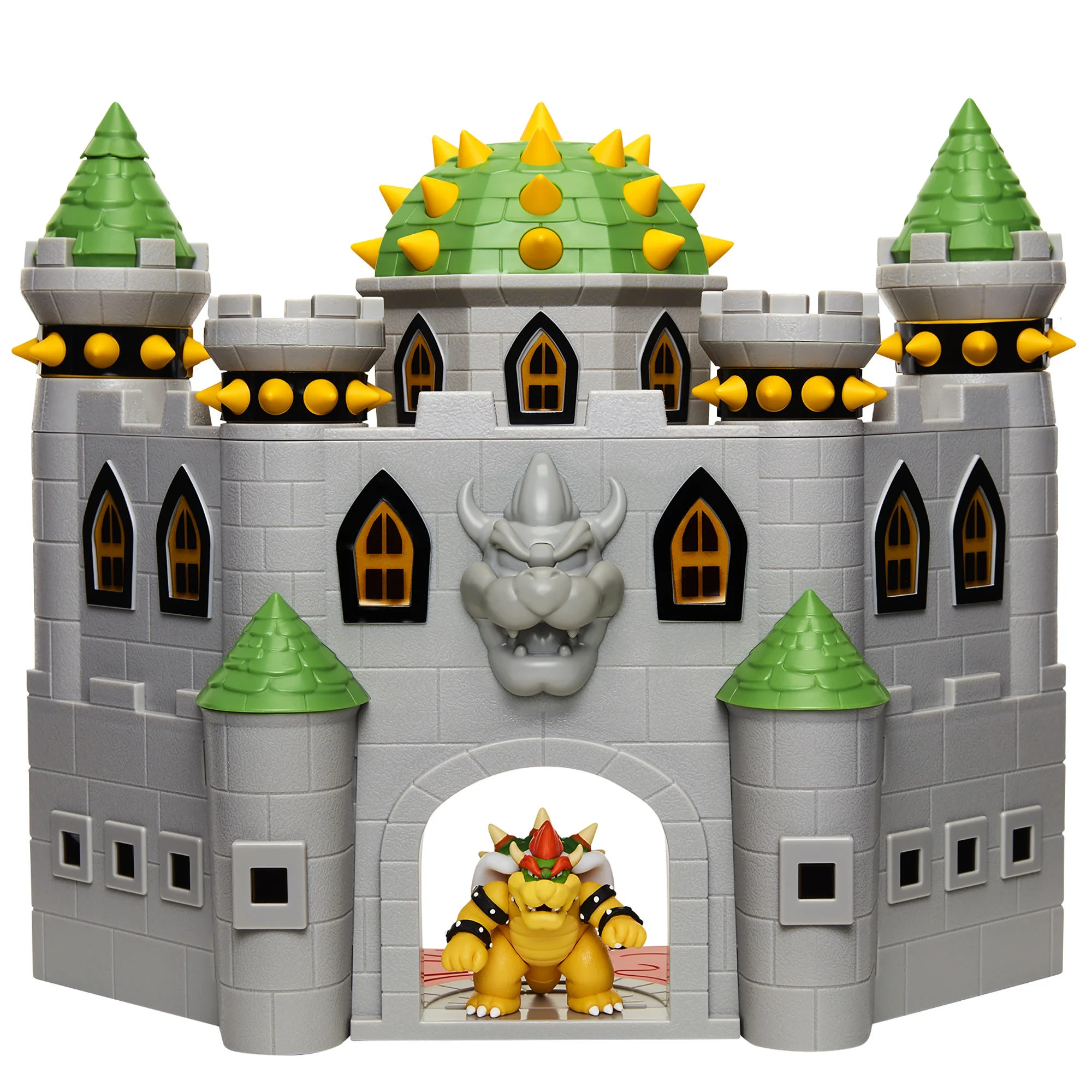 Super Mario Nintendo Deluxe Bowser-Burg-Spielset mit exklusiver, 2,5" großer, beweglicher Bowser-Actionfigur, interaktives Spielset mit authentischen In-Game-Sounds