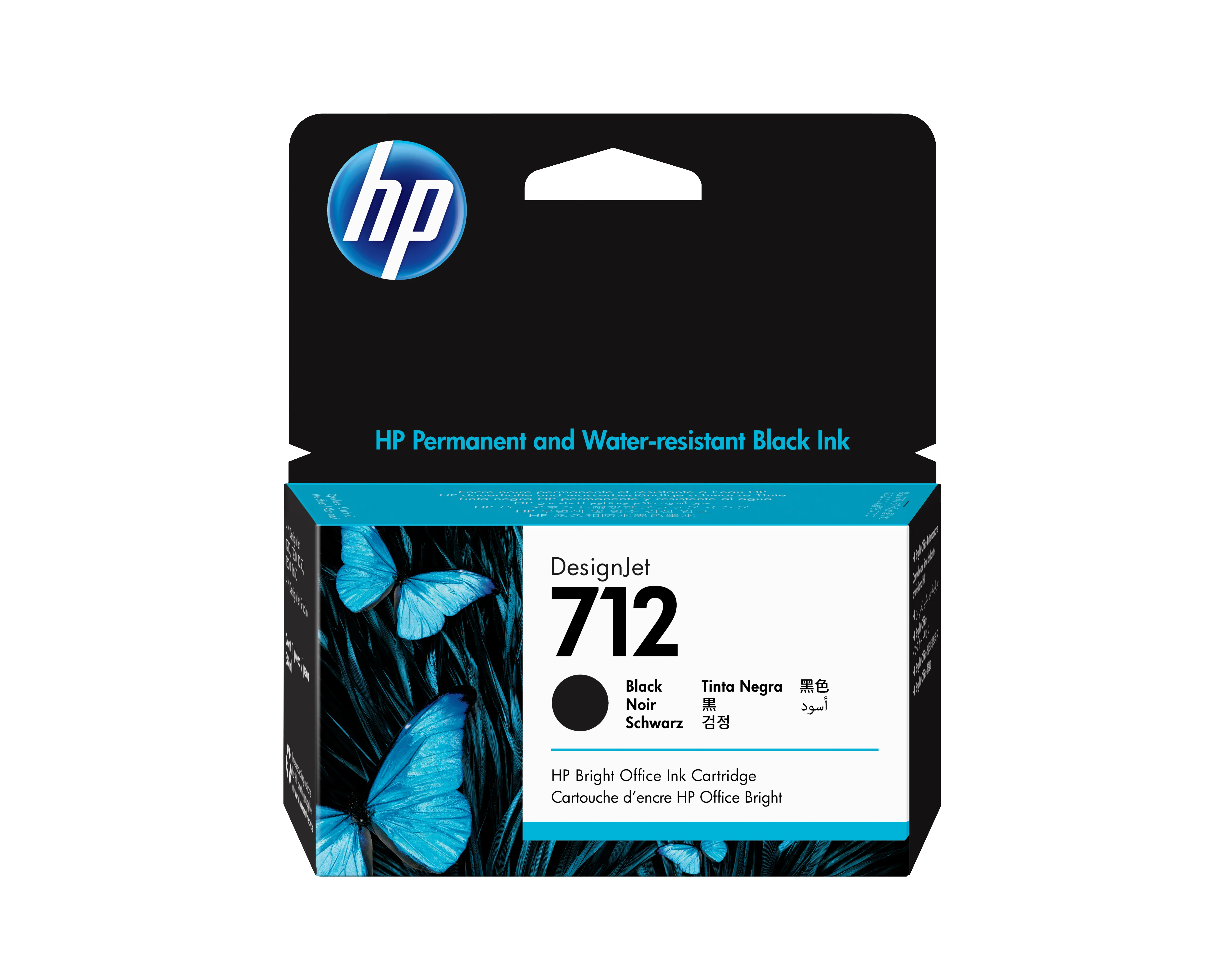 HP 712 Schwarz DesignJet Druckerpatrone, 38 ml