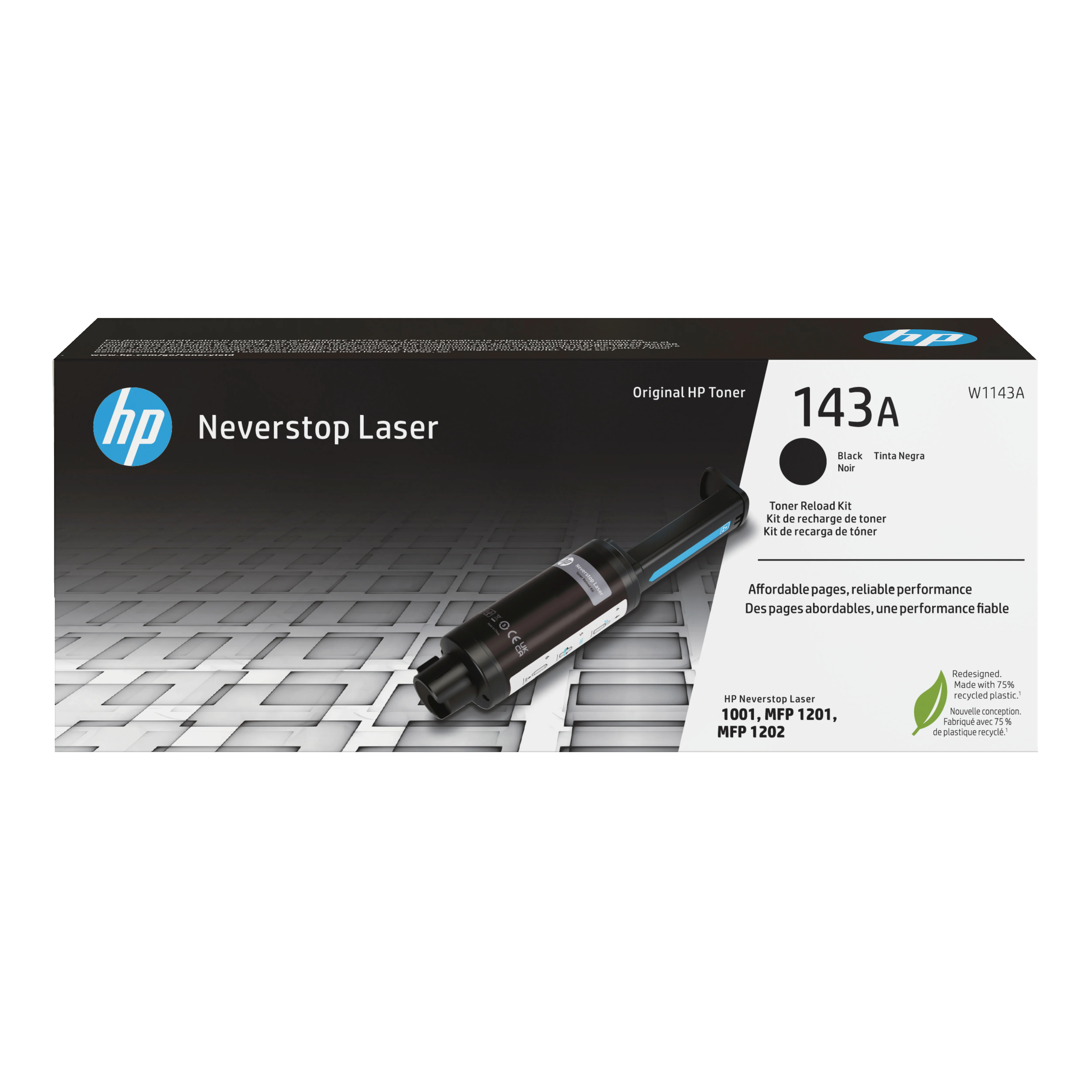 HP 143A Schwarz Original Neverstop Toner-Nachfüllkit