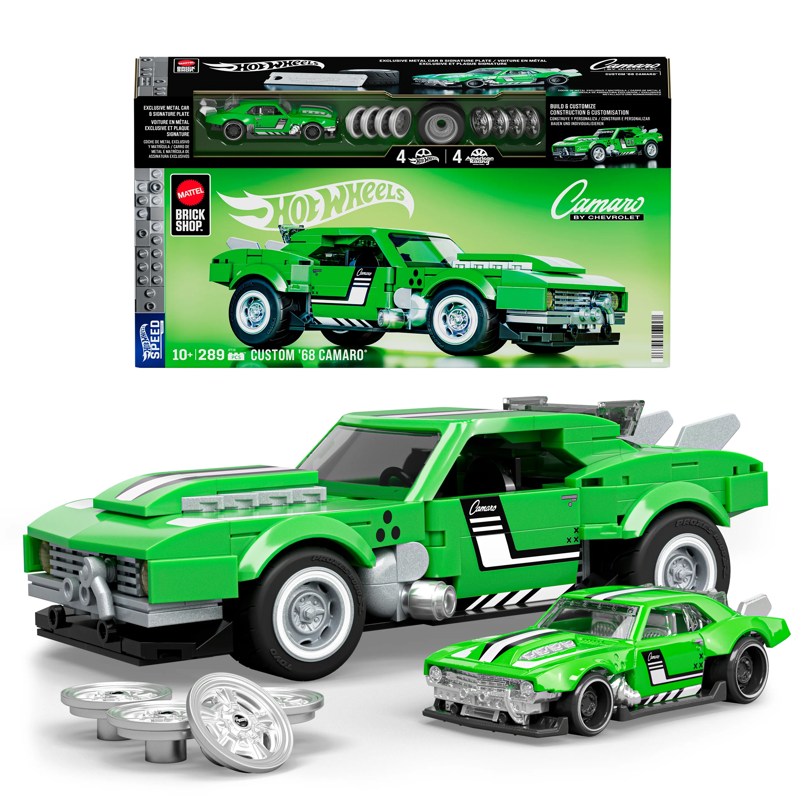 Mattel Brick Shop Hot Wheels Custom ’68 Camaro Bauset (289 Teile), für Sammler