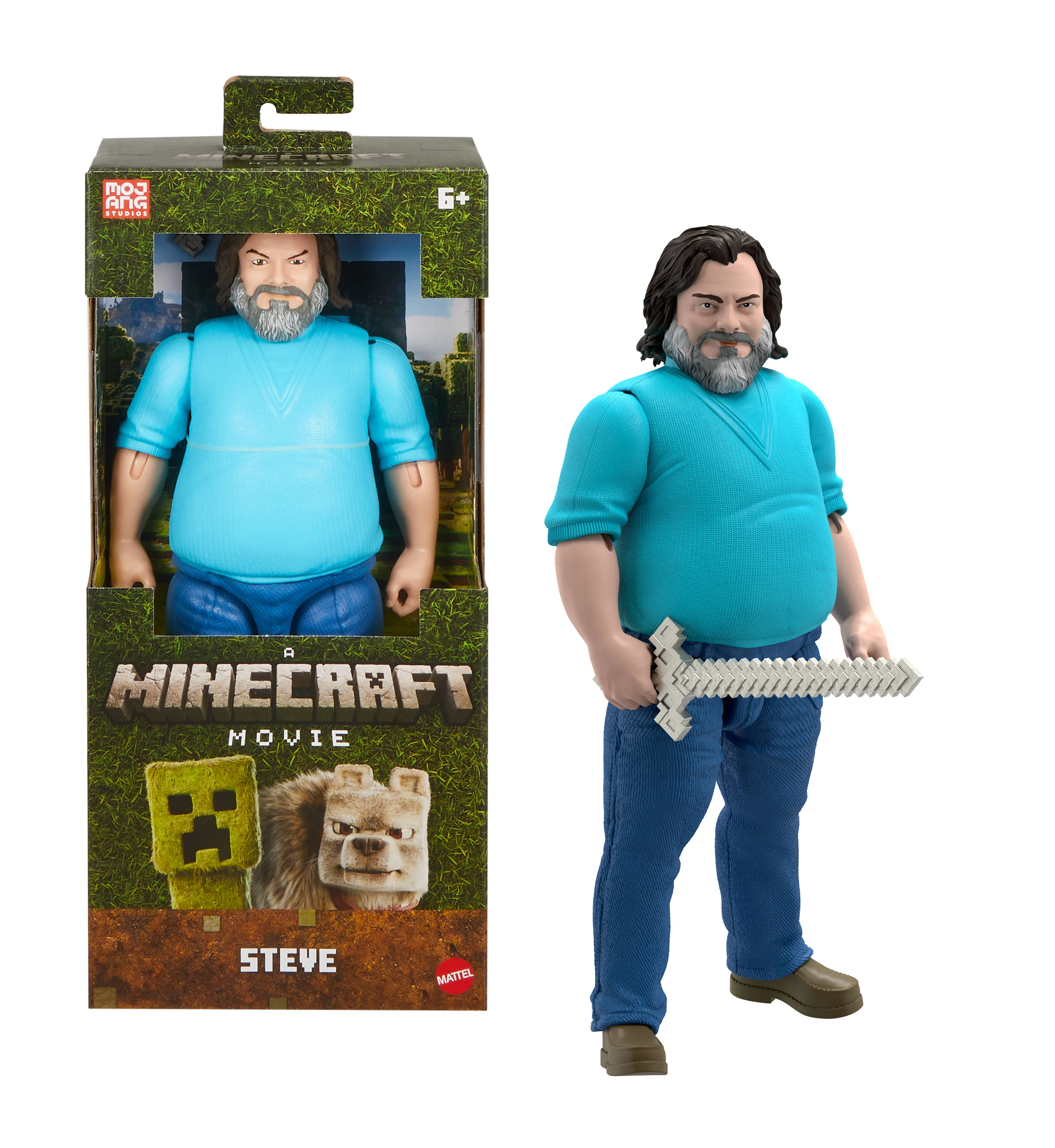 Minecraft Steve große Actionfigur, ca. 30 cm hoch, vom Film inspirierte Sammelfigur