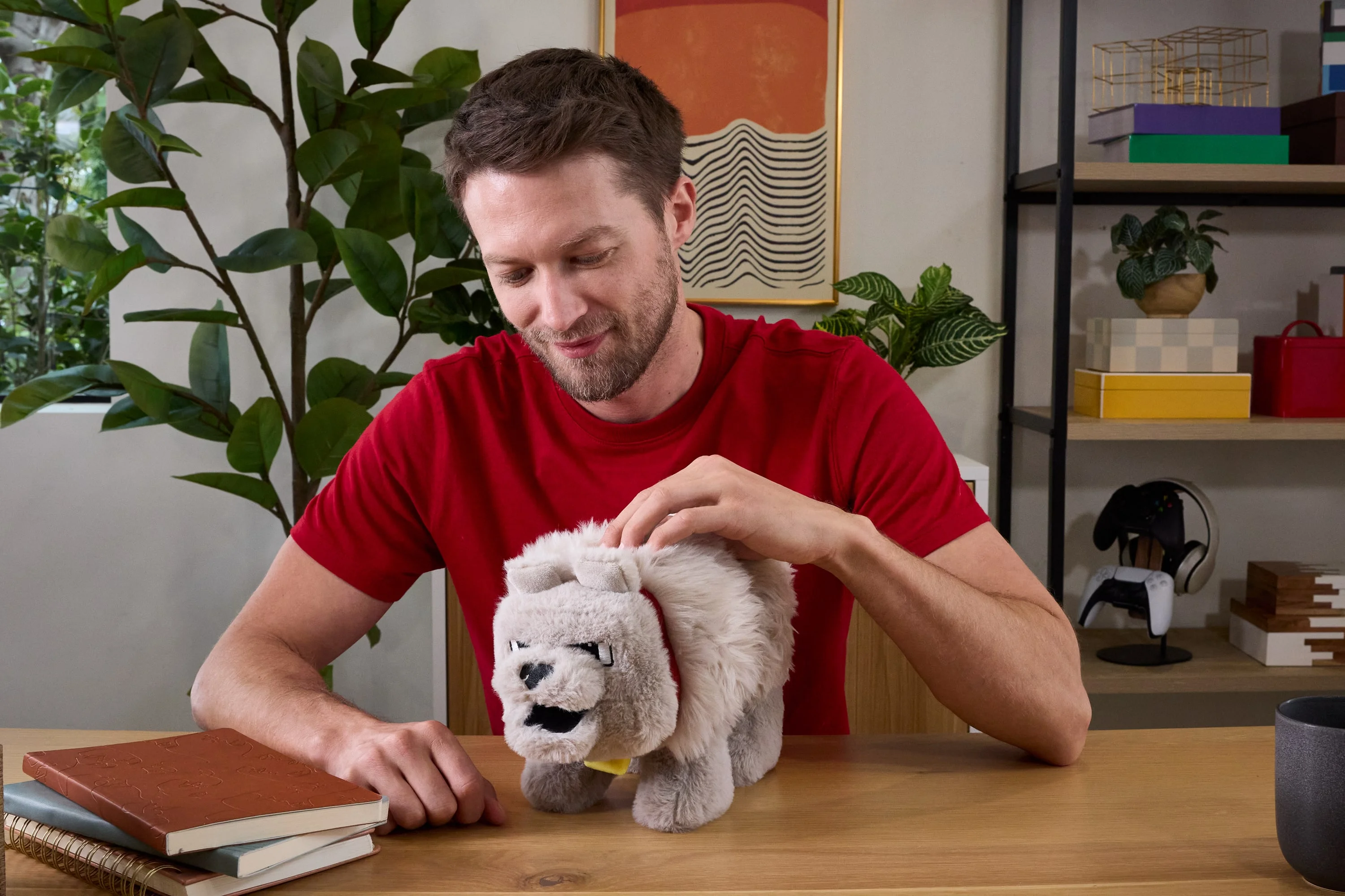 Minecraft Dennis der Wolf interaktives Plüschspielzeug mit Geräuschen und beweglichem Maul, vom Film inspiriert
