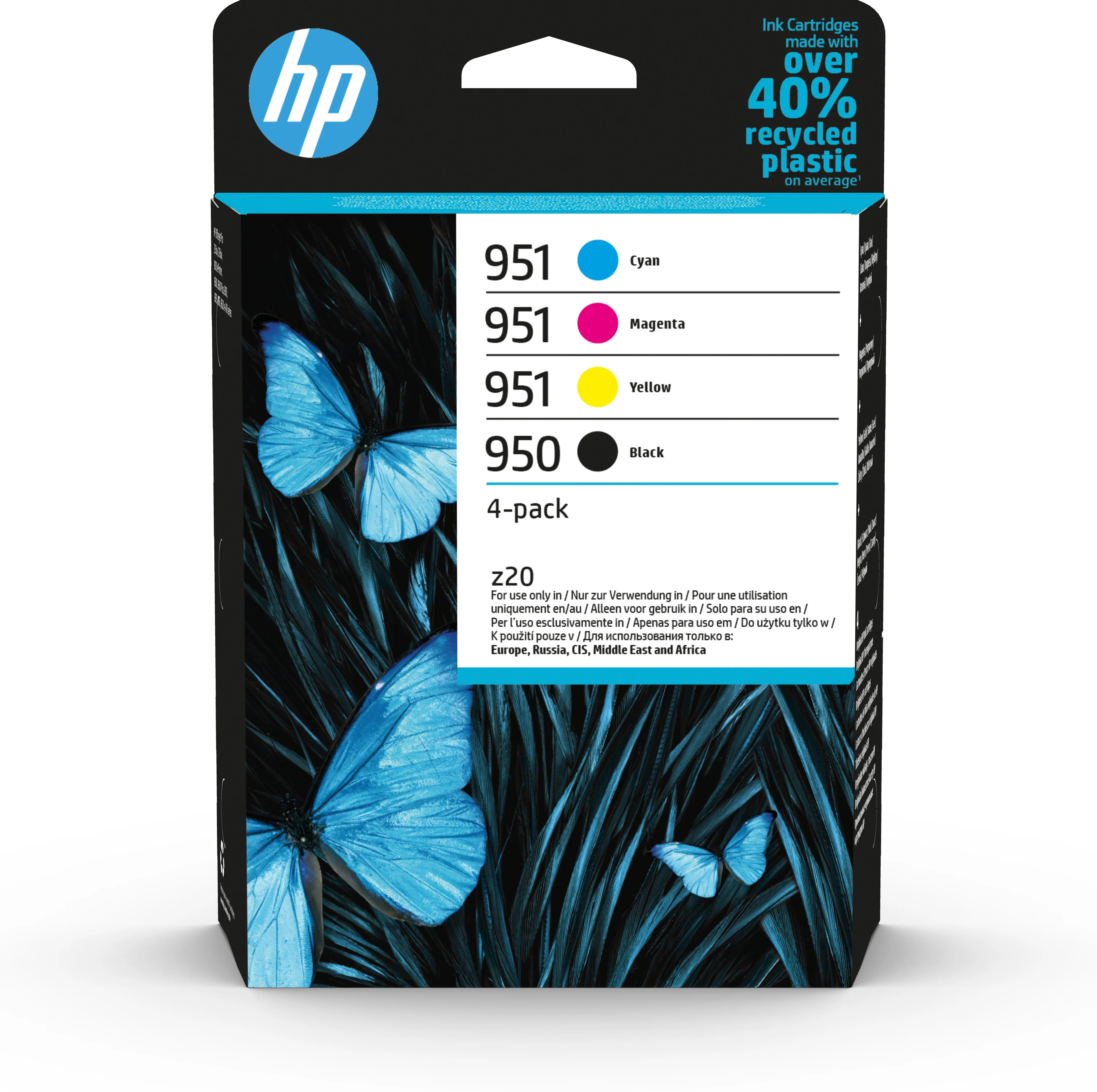 HP Original 950 Schwarz/951 Cyan/Magenta/Gelb Druckerpatronen, 4er-Pack