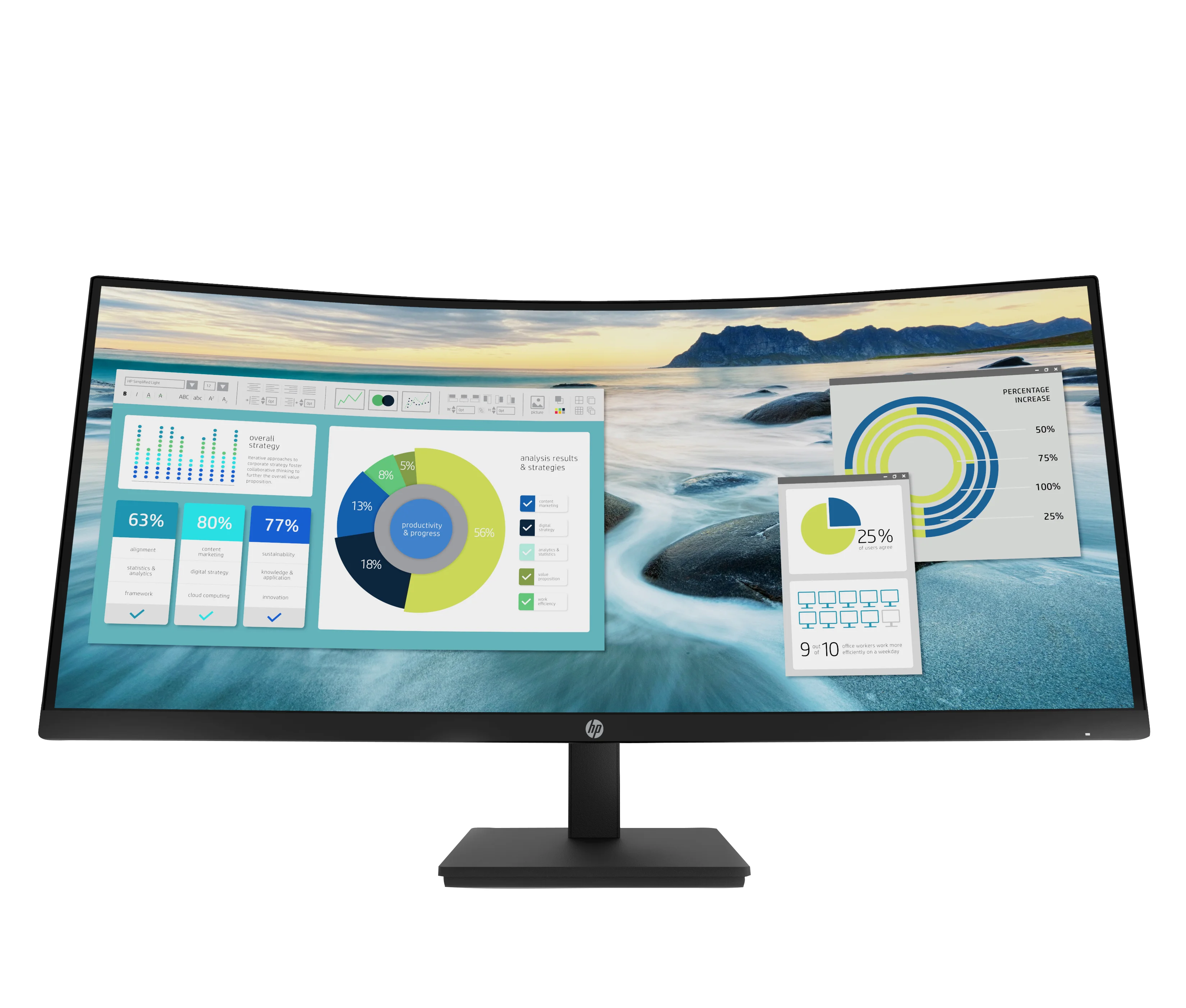 HP P34hcG4 WQHD-USB-C-Monitor mit Wölbung
