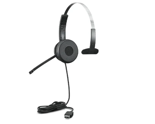 Lenovo 100 Mono Kopfhörer Kabelgebunden Kopfband Büro/Callcenter USB Typ-A Schwarz