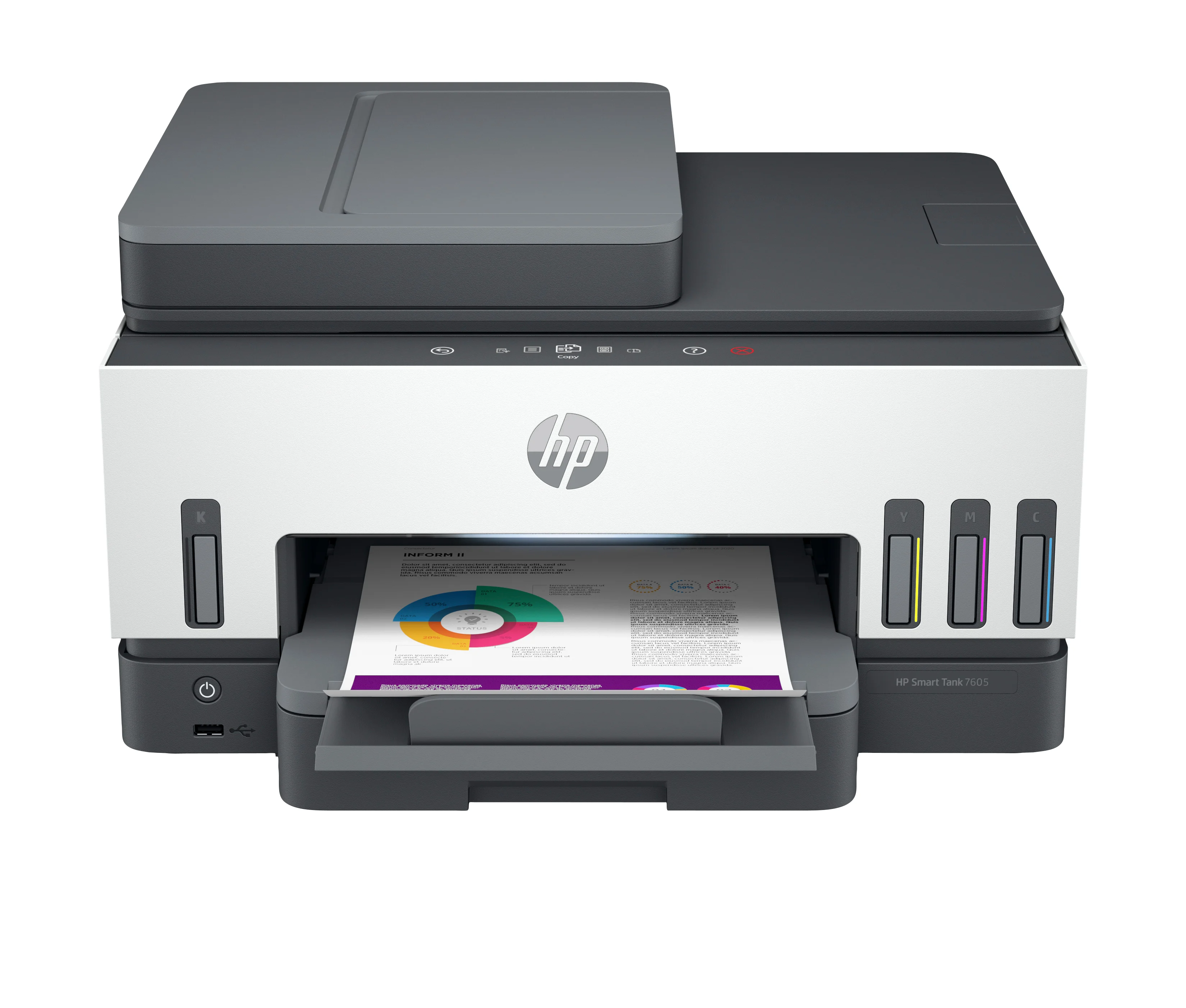 HP Smart Tank 7605 Wireless All-in-One Farbe Drucker, Beidseitiger Druck; Kopierer, Scanner