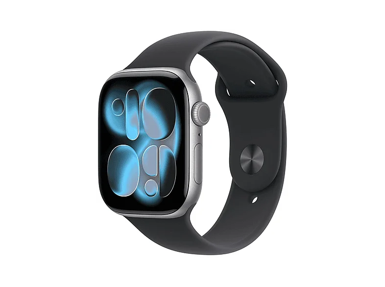 APPLE Watch Series 11 Cellular 46, 2025 Smartwatch Aluminiumgehäuse Fluorelastomer, 160-210 mm, Space Grau/Schwarz