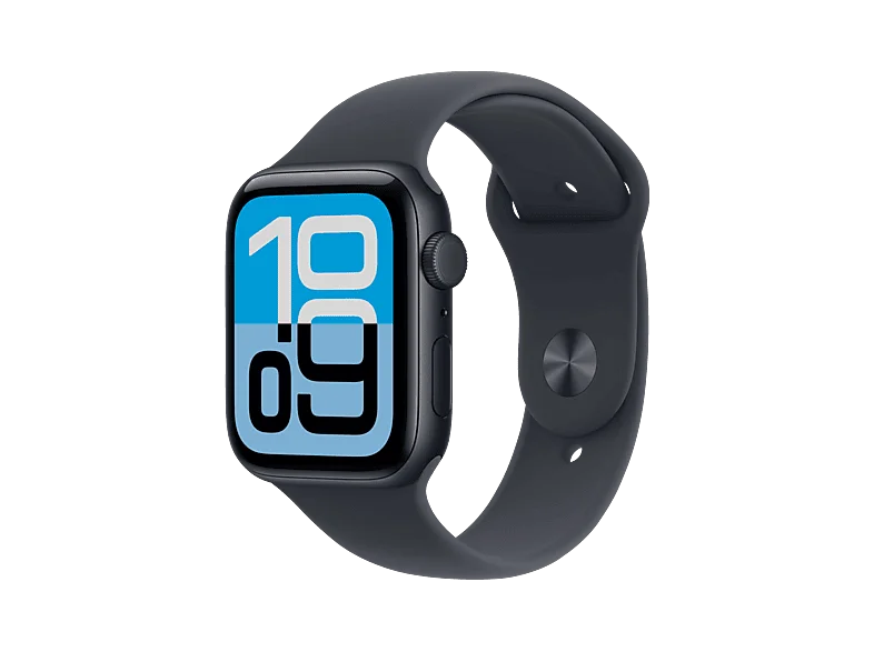 APPLE Watch SE 3 Cellular 44, 2025 Smartwatch Aluminium Fluorelastomer, 160-210 mm, Mitternacht