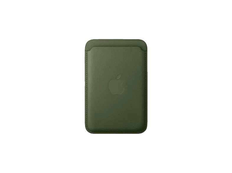 APPLE Feingewebe Wallet mit MagSafe, Backcover, Apple, ab iPhone 12 und höher, Moosgrün