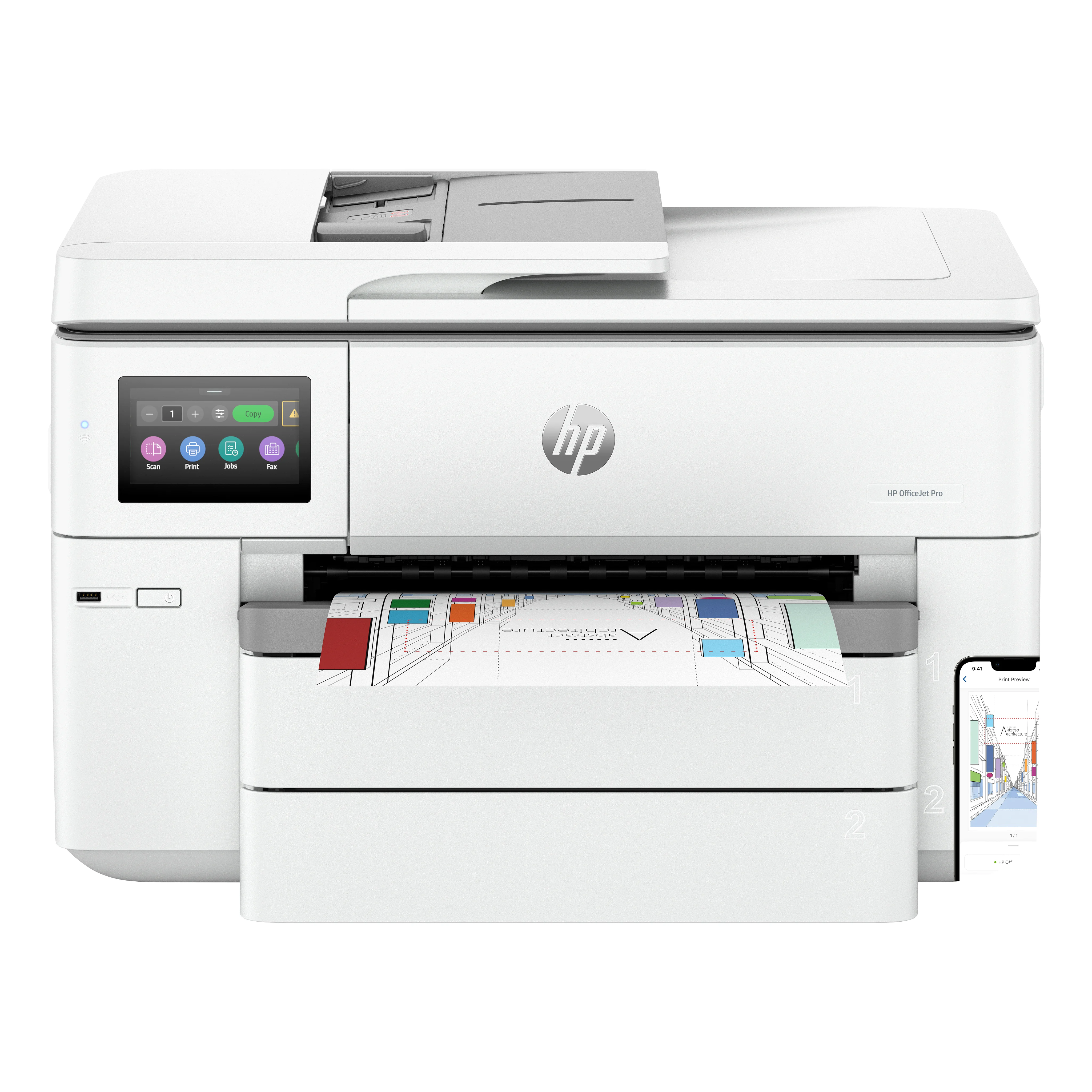 HP OfficeJet Pro 9730e Wireless All-in-One Farbe Drucker, Instant Ink; Beidseitiger Druck
