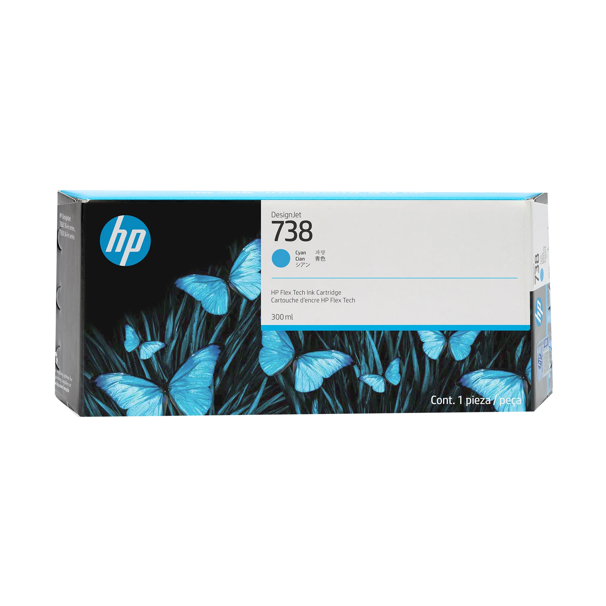 HP 738 DesignJet Druckerpatrone Cyan, 300 ml