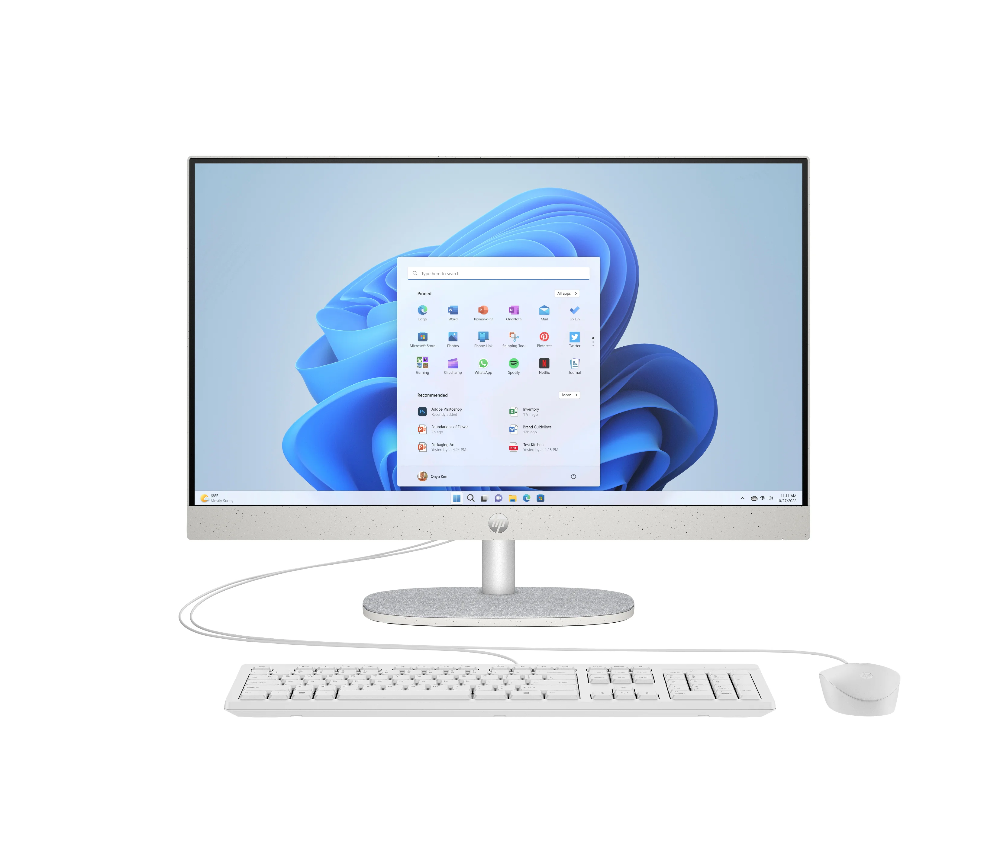 HP 24-cr0103ng Intel® Core™ i5 i5-1335U 60,5 cm (23.8") 1920 x 1080 Pixel All-in-One-PC 16 GB DDR4-SDRAM 512 GB SSD Windows 11 Home Wi-Fi 6 (802.11ax) Weiß