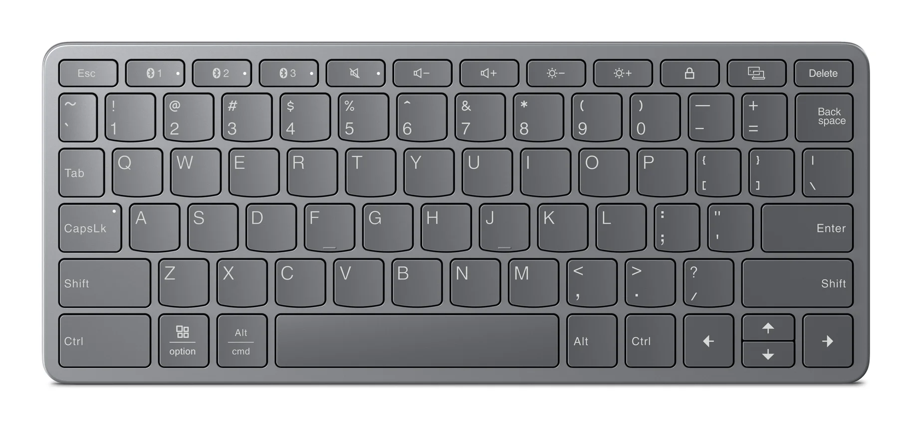 Lenovo Multi-Device Wireless Keyboard Deutsch USB Typ-C Grau