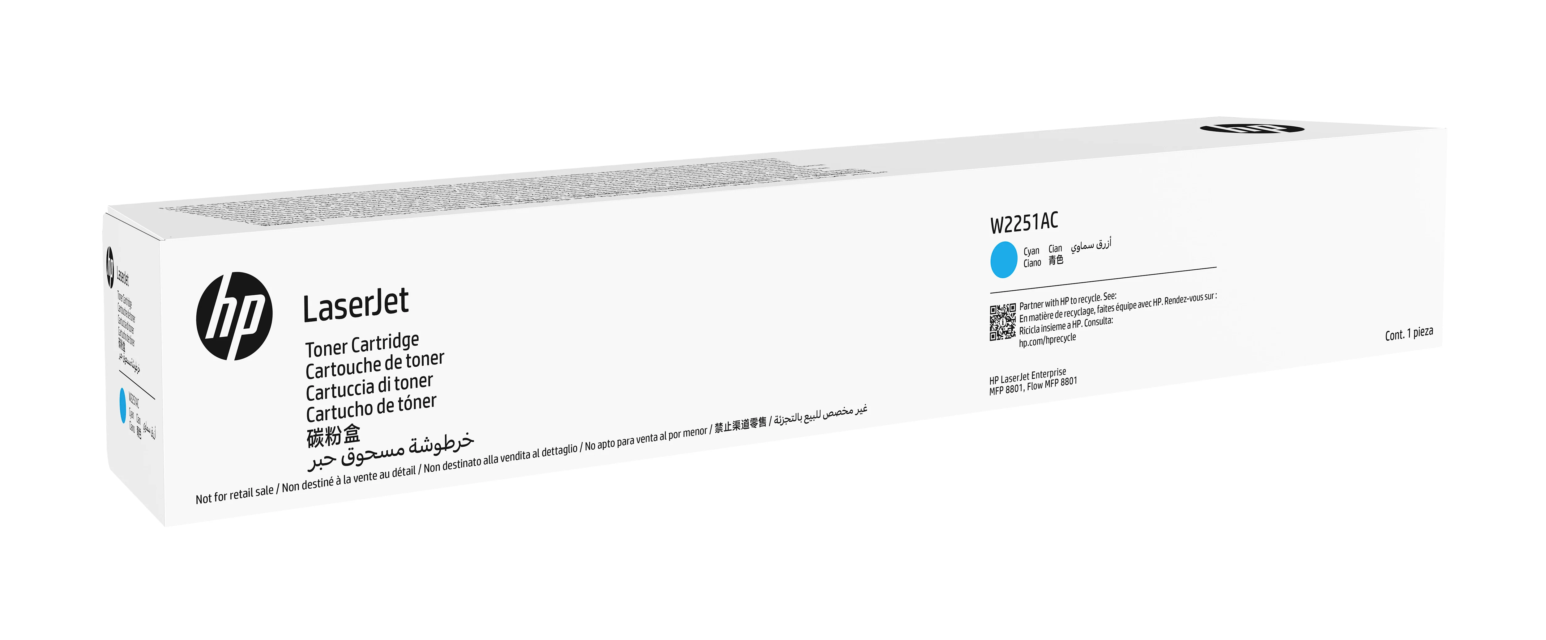 HP W2251AC Cyan Contract Original LaserJet Toner Cartridge