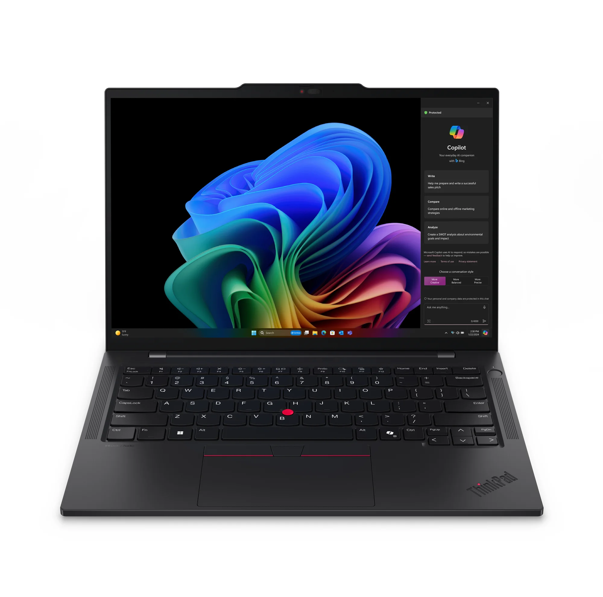 Lenovo ThinkPad T14s Gen 6 (Snapdragon) Copilot+ PC X1E-78-100 Laptop 35,6 cm (14") WUXGA 32 GB LPDDR5x-SDRAM 1 TB SSD Wi-Fi 7 (802.11be) Windows 11 Pro Schwarz Deutsch