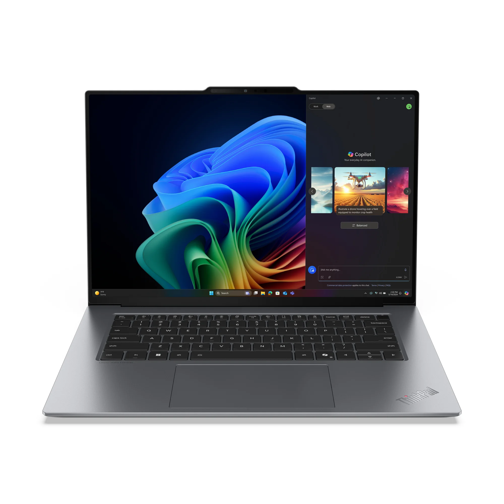 Lenovo ThinkPad X9-15 Gen 1 Copilot+ PC Intel Core Ultra 7 258V Laptop 38,9 cm (15.3") Touchscreen 2.8K 32 GB LPDDR5x-SDRAM 1 TB SSD Wi-Fi 7 (802.11be) Windows 11 Pro Grau Deutsch