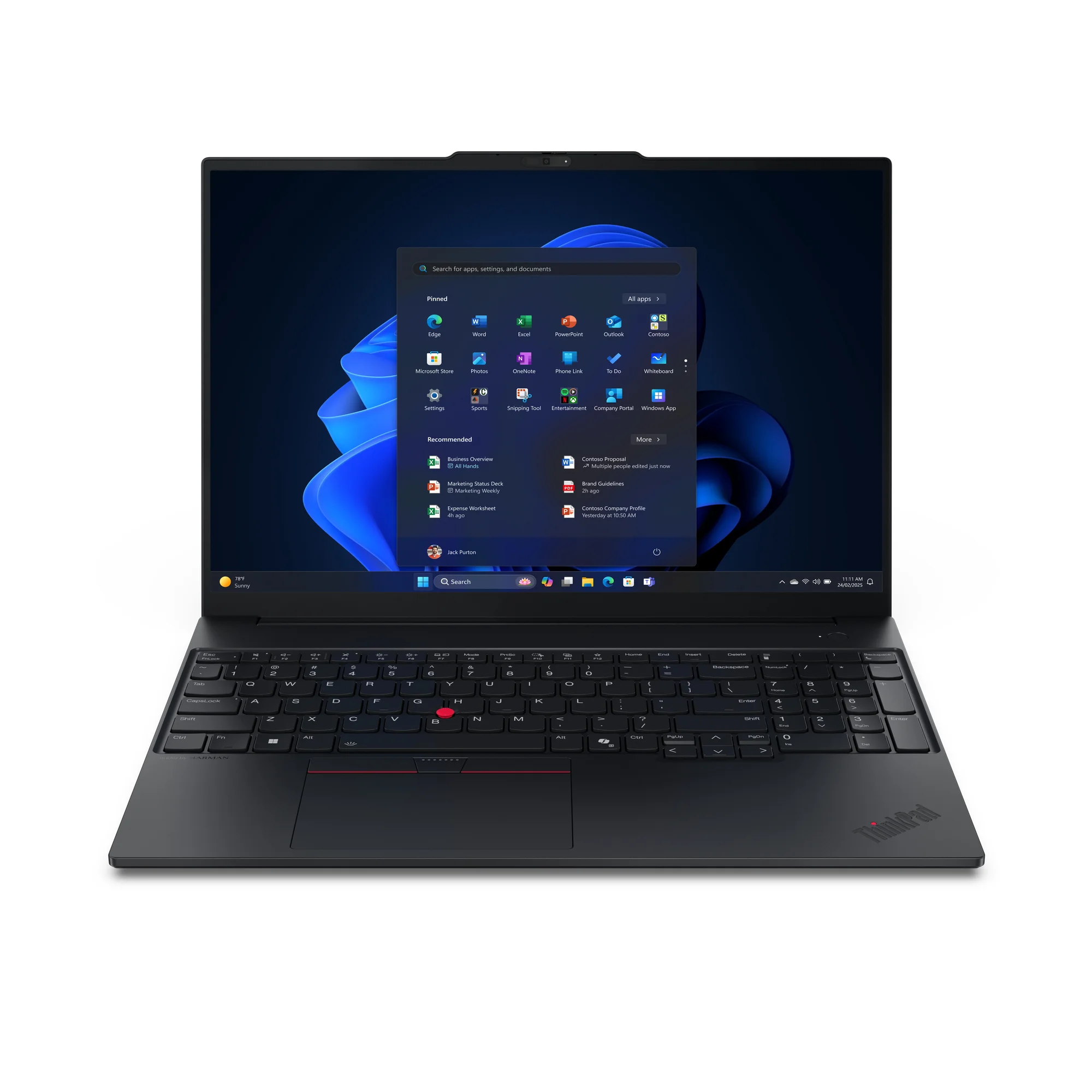 Lenovo ThinkPad E16 Gen 3 (Intel) Intel Core Ultra 7 255H Laptop 40,6 cm (16") WUXGA 16 GB DDR5-SDRAM 512 GB SSD Wi-Fi 6E (802.11ax) Windows 11 Pro Deutsch Schwarz