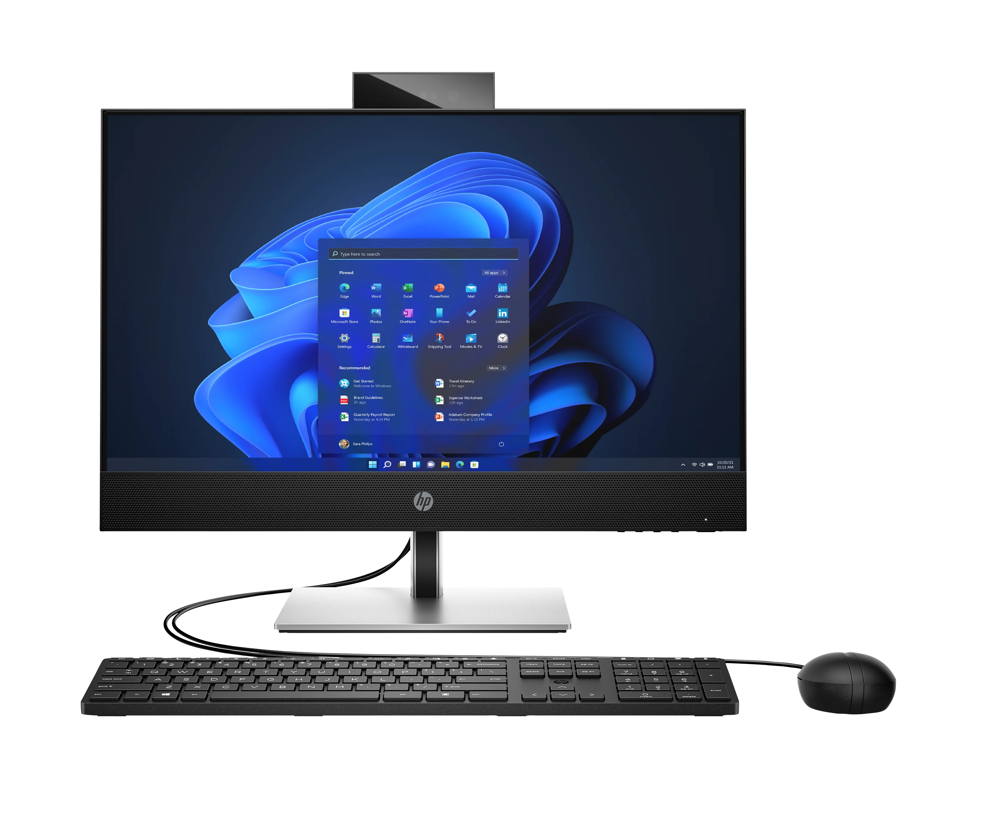 HP ProOne 440 G9 Intel® Core™ i7 i7-14700T 60,5 cm (23.8") 1920 x 1080 Pixel All-in-One-PC 16 GB DDR5-SDRAM 512 GB SSD Windows 11 Pro Wi-Fi 6E (802.11ax) Schwarz