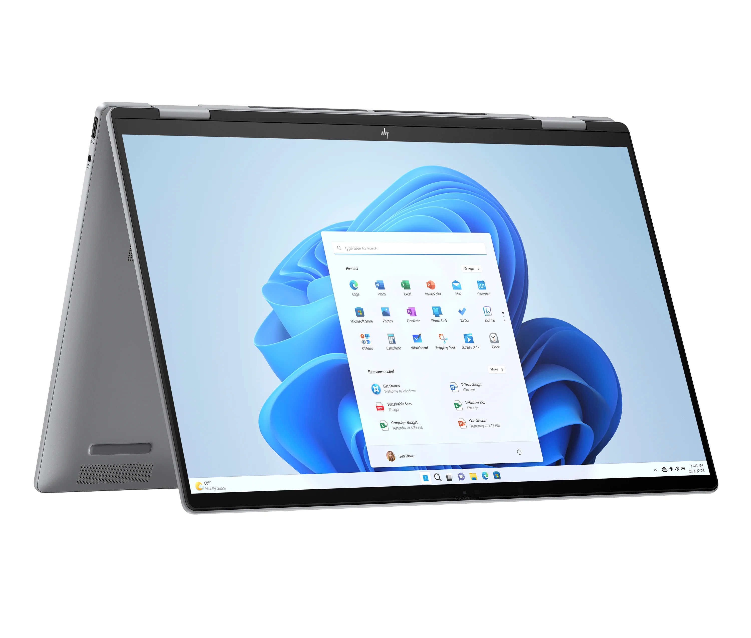HP ENVY x360 16-ad0177ng AMD Ryzen™ 7 8840HS Hybrid (2-in-1) 40,6 cm (16") Touchscreen 3K 16 GB LPDDR5-SDRAM 1 TB SSD Wi-Fi 6E (802.11ax) Windows 11 Home AI PC Silber