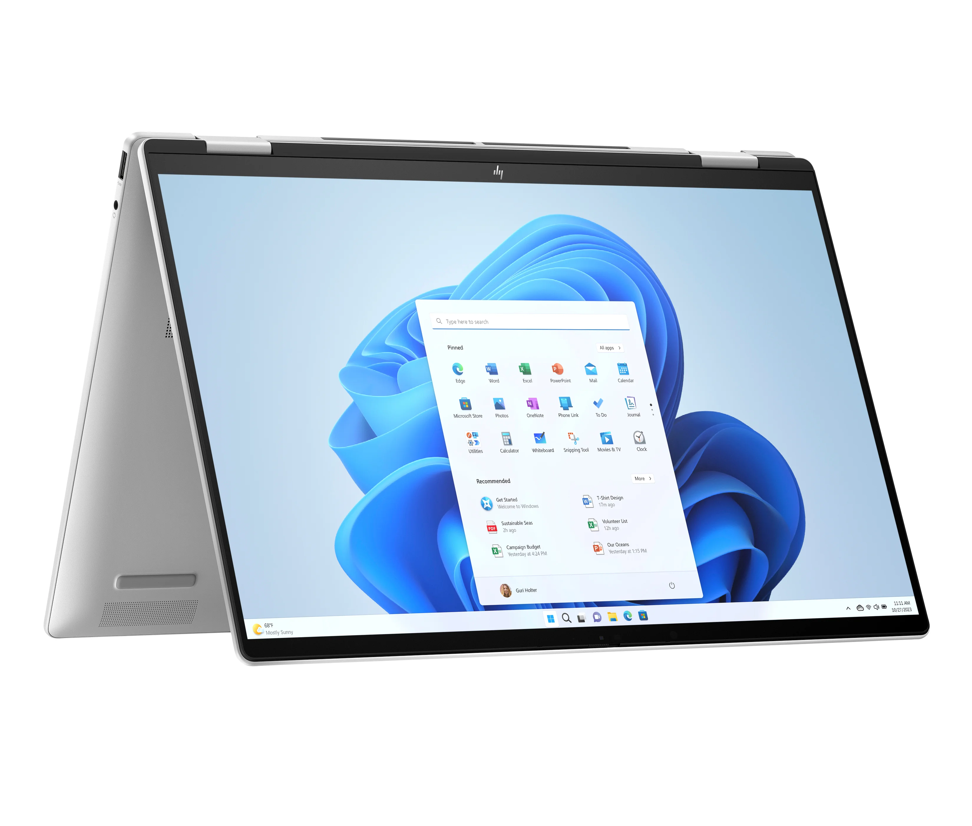 HP ENVY x360 16-ac0177ng Intel Core Ultra 7 155U Hybrid (2-in-1) 40,6 cm (16") Touchscreen 3K 16 GB LPDDR5-SDRAM 512 GB SSD Wi-Fi 7 (802.11be) Windows 11 Home AI PC Silber