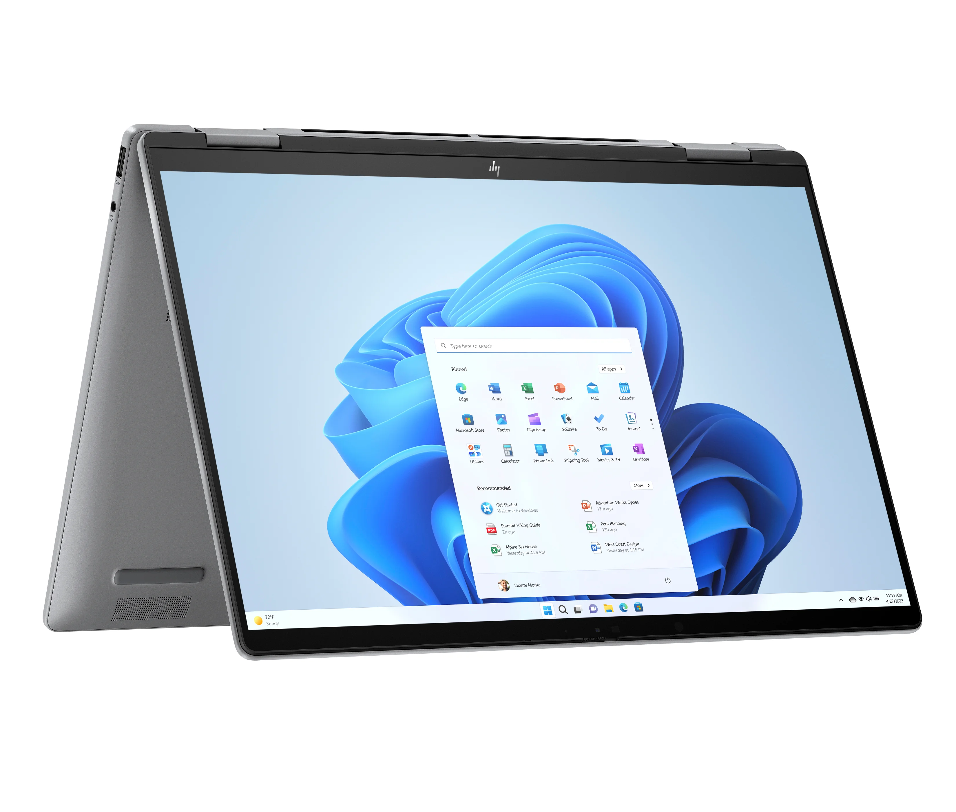 HP ENVY x360 14-fc0450ng Intel Core Ultra 5 125U Hybrid (2-in-1) 35,6 cm (14") Touchscreen 3K 16 GB LPDDR5-SDRAM 512 GB SSD Wi-Fi 6E (802.11ax) Windows 11 Home AI PC Silber