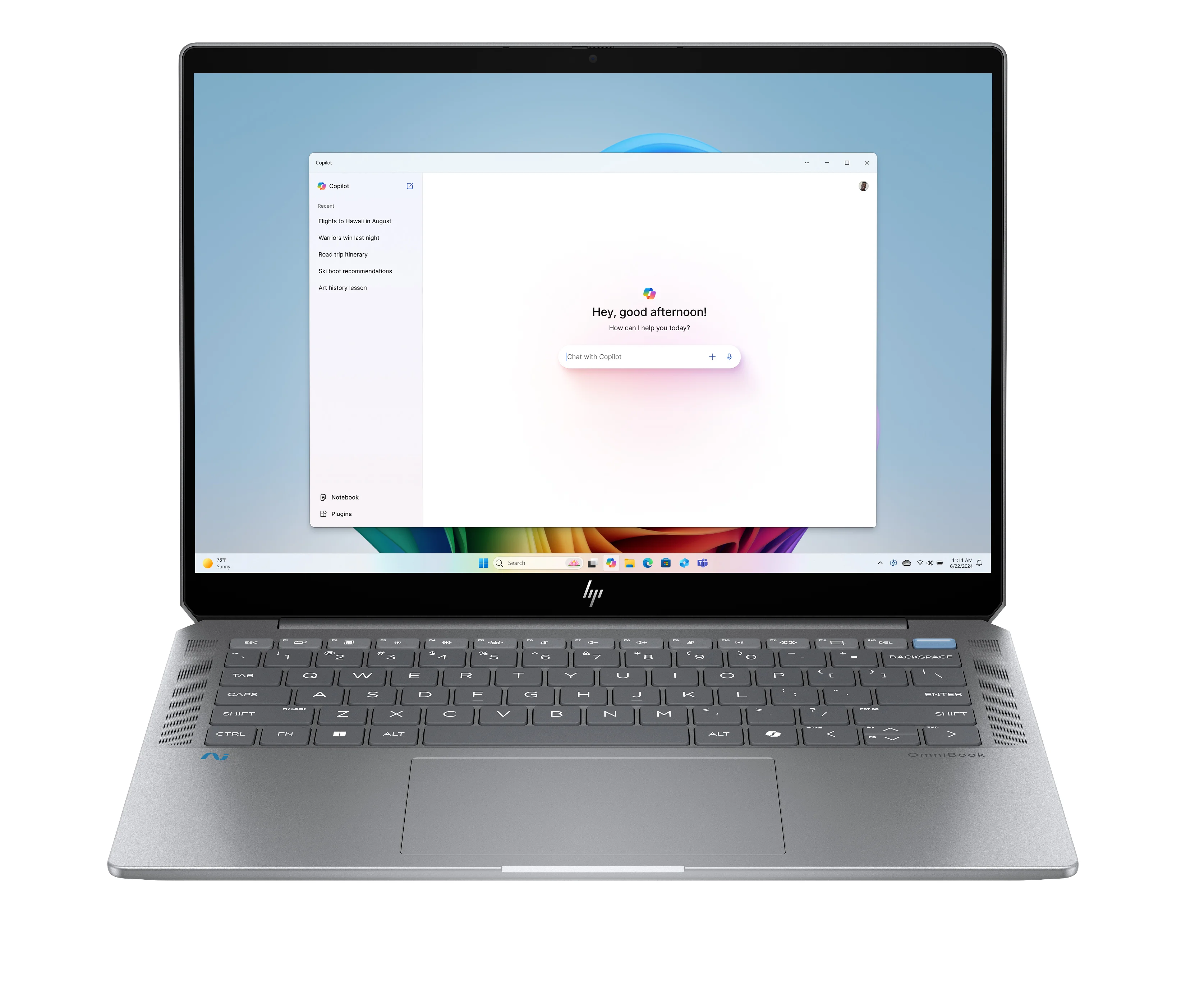 HP OmniBook Ultra 14-fd0099ng Copilot+ PC AMD Ryzen AI 9 HX 375 Laptop 35,6 cm (14") Touchscreen 2.2K 32 GB LPDDR5x-SDRAM 2 TB SSD Wi-Fi 7 (802.11be) Windows 11 Home Silber