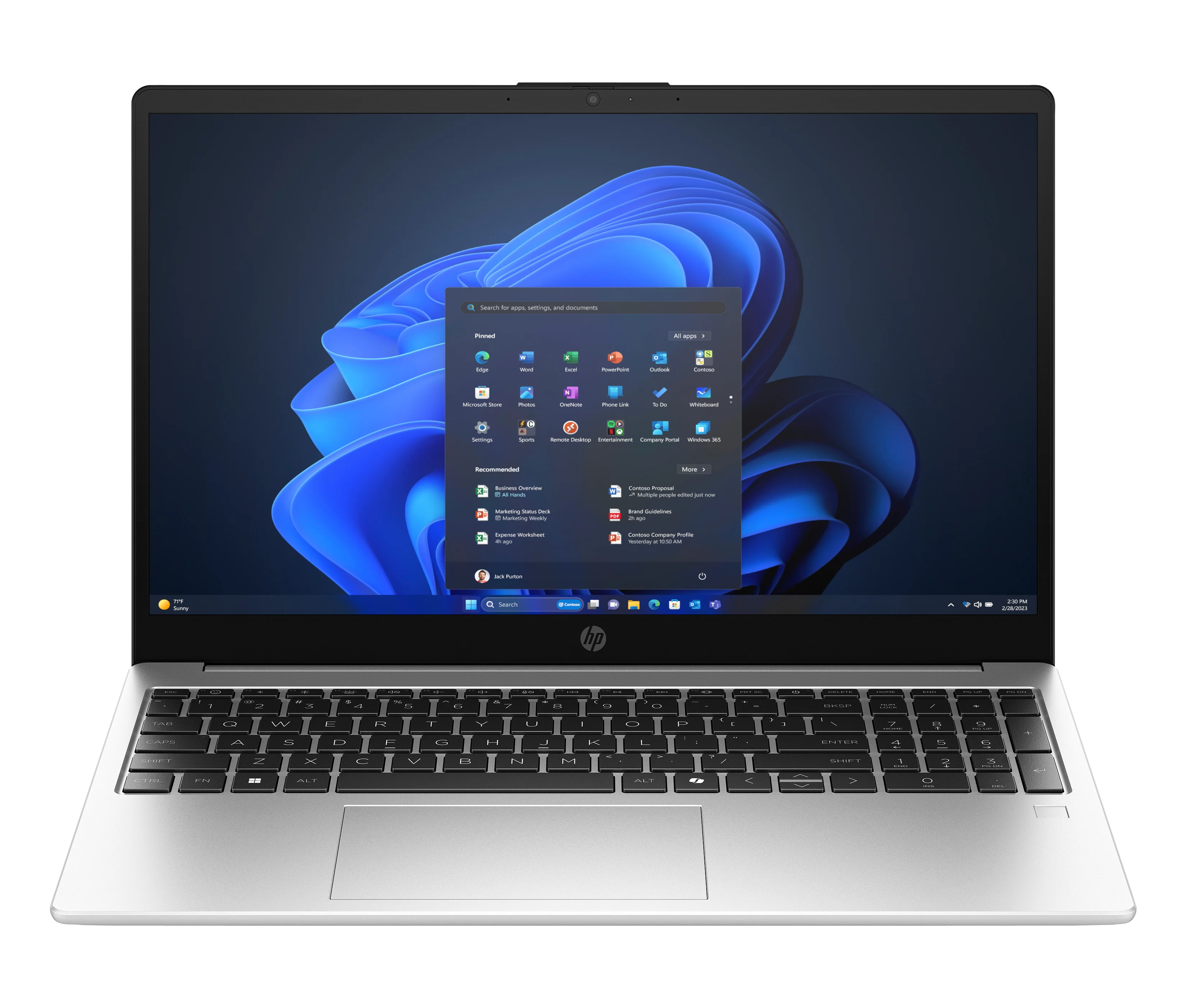 HP G10 AMD Ryzen™ 5 7535U Laptop 39,6 cm (15.6") Full HD 16 GB DDR5-SDRAM 512 GB SSD Wi-Fi 6 (802.11ax) Windows 11 Pro Silber
