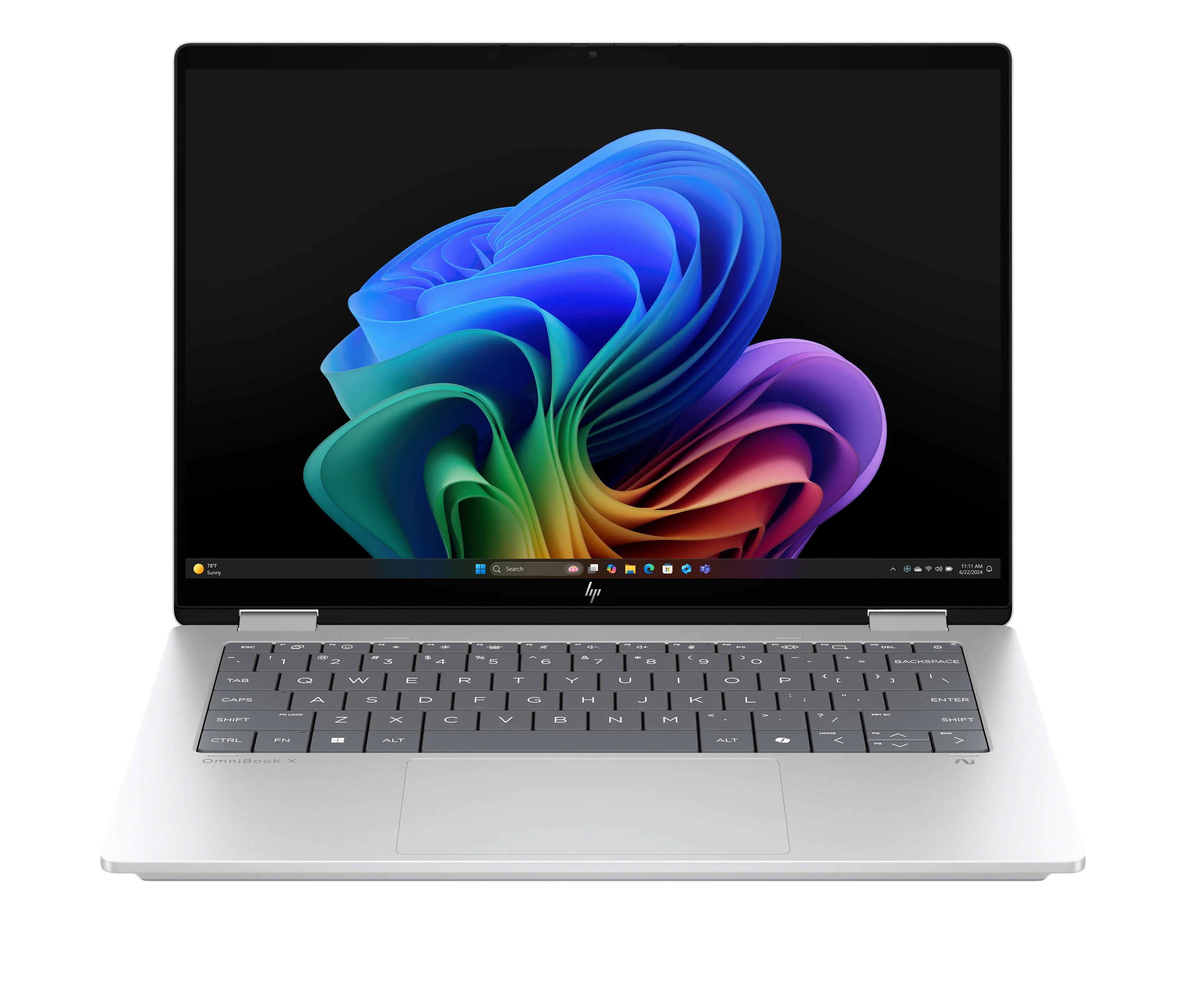 HP OmniBook X FlipNGAI 14-fm0379ng Copilot+ PC Intel Core Ultra 7 258V Hybrid (2-in-1) 35,6 cm (14") Touchscreen 3K 32 GB LPDDR5x-SDRAM 1 TB SSD Wi-Fi 7 (802.11be) Windows 11 Home Silber