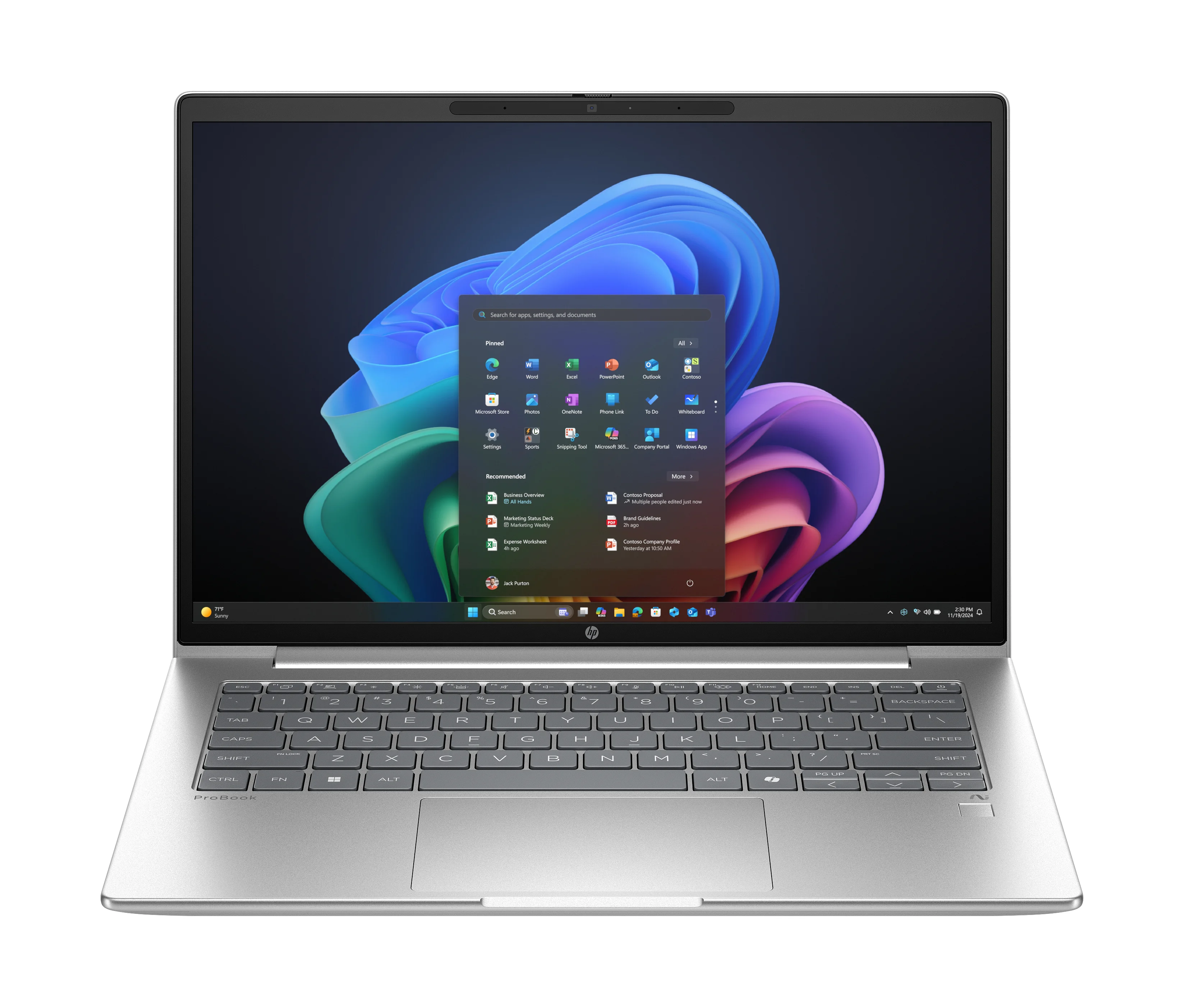 HP ProBook 4 G1q Next Gen AI PC Copilot+ PC Snapdragon X1-26-100 Laptop 35,6 cm (14") WUXGA 32 GB LPDDR5x-SDRAM 512 GB SSD Wi-Fi 7 (802.11be) Windows 11 Pro Silber