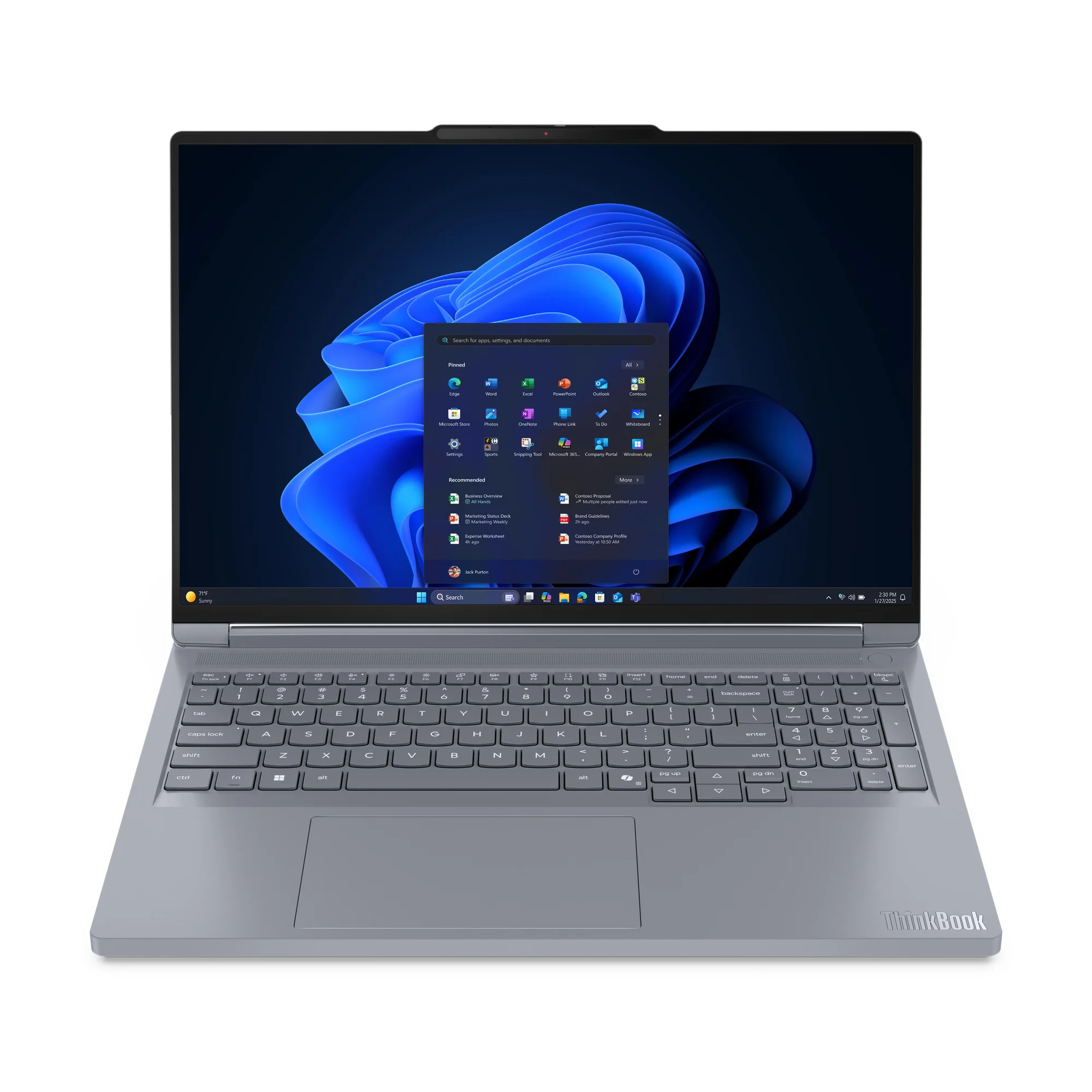 Lenovo ThinkBook 16p G6 ADR AMD Ryzen™ 9 8940HX Laptop 40,6 cm (16") WQXGA 32 GB DDR5-SDRAM 1 TB SSD NVIDIA GeForce RTX 5060 Wi-Fi 7 (802.11be) Windows 11 Pro Grau Deutsch