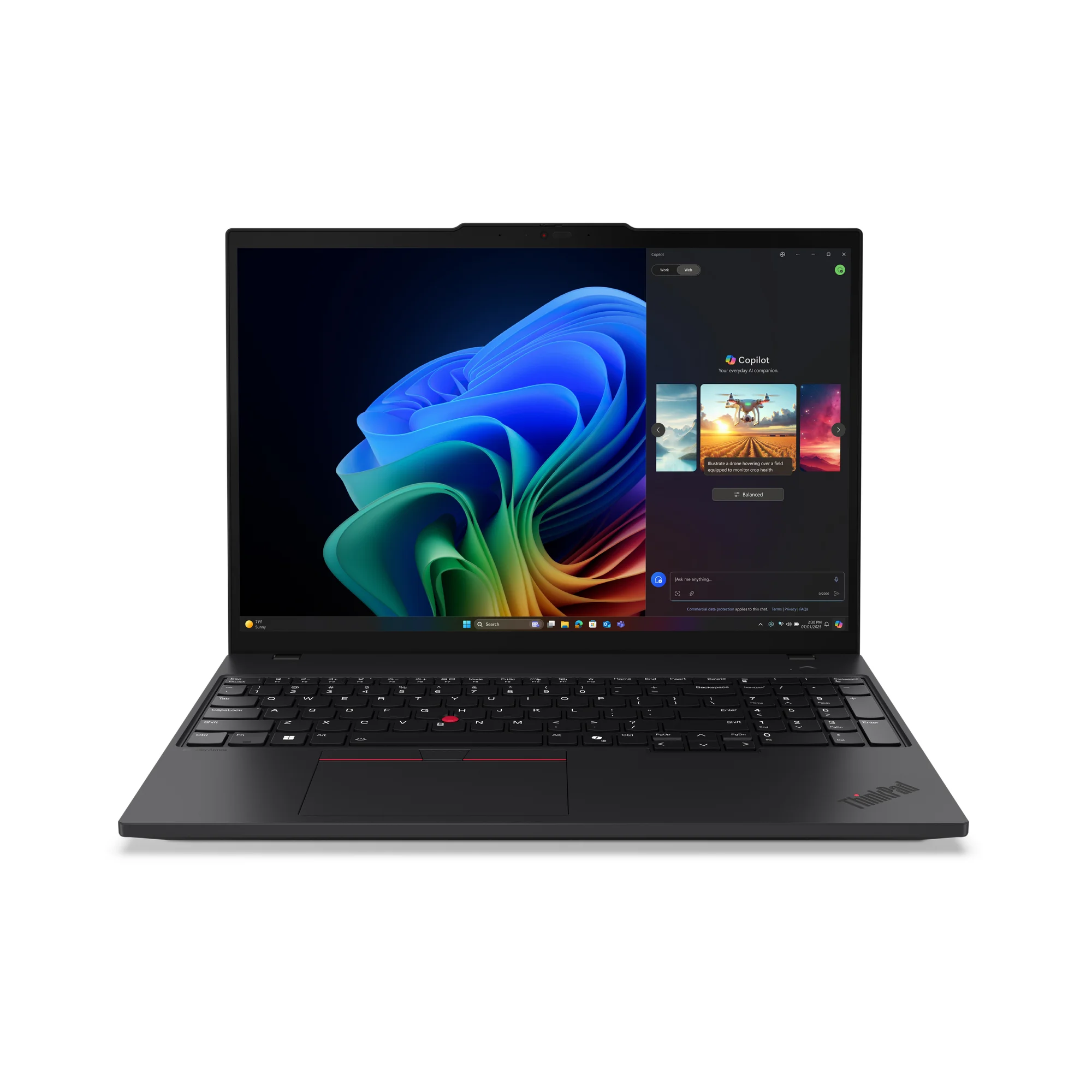 Lenovo ThinkPad T16 Gen 4 (AMD) Copilot+ PC AMD Ryzen AI 7 350 Laptop 40,6 cm (16") WUXGA 32 GB DDR5-SDRAM 1 TB SSD Wi-Fi 7 (802.11be) Windows 11 Pro Schwarz Deutsch