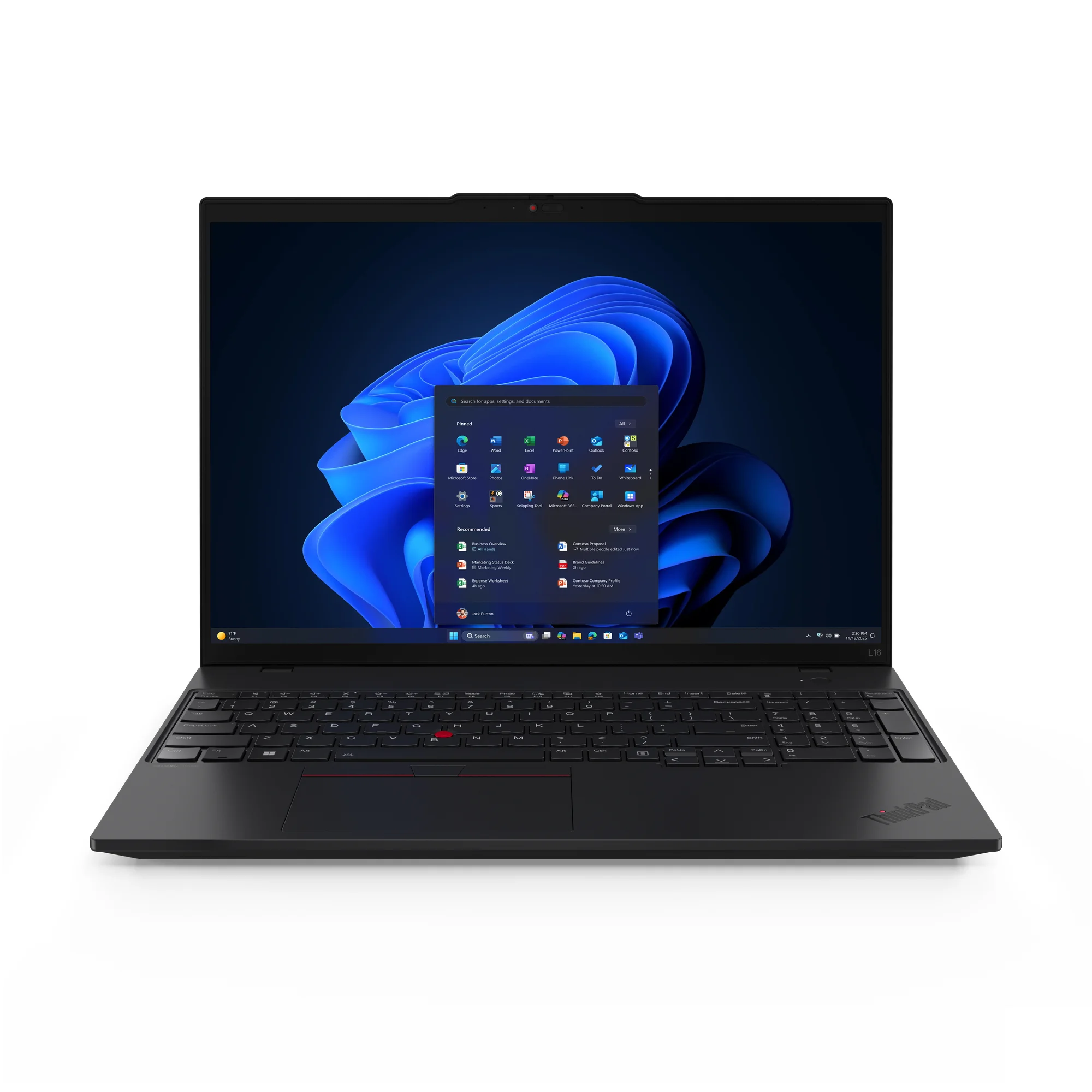 Lenovo ThinkPad L16 Gen 2 (AMD) AMD Ryzen™ 5 PRO PRO 215 Laptop 40,6 cm (16") WUXGA 32 GB DDR5-SDRAM 1 TB SSD Wi-Fi 7 (802.11be) Windows 11 Pro Schwarz Deutsch