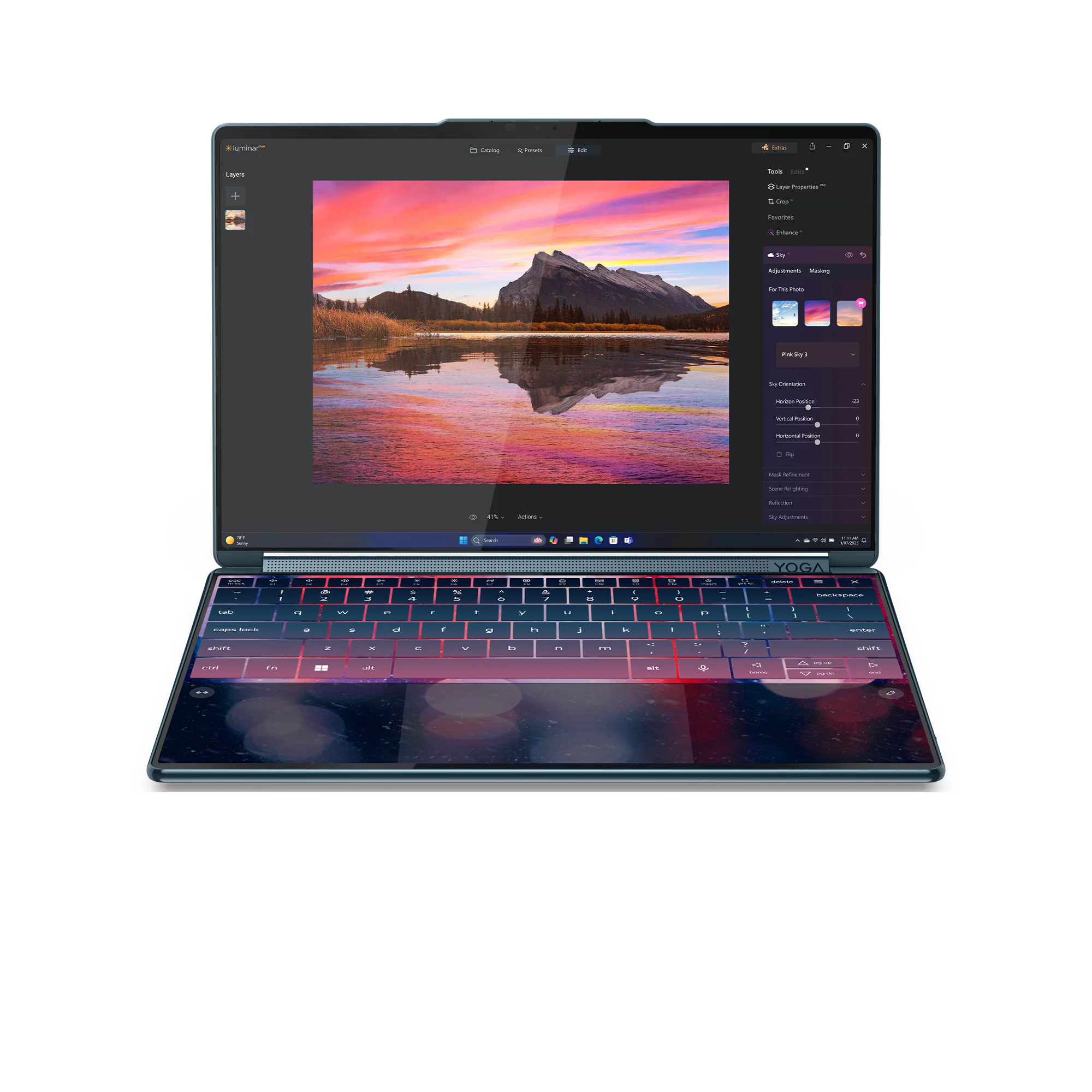 Lenovo Yoga Book 9 14IAH10 Intel Core Ultra 9 285H Hybrid (2-in-1) 35,6 cm (14") Touchscreen 2.8K 32 GB LPDDR5x-SDRAM 1 TB SSD Wi-Fi 7 (802.11be) Windows 11 Home Türkis Deutsch