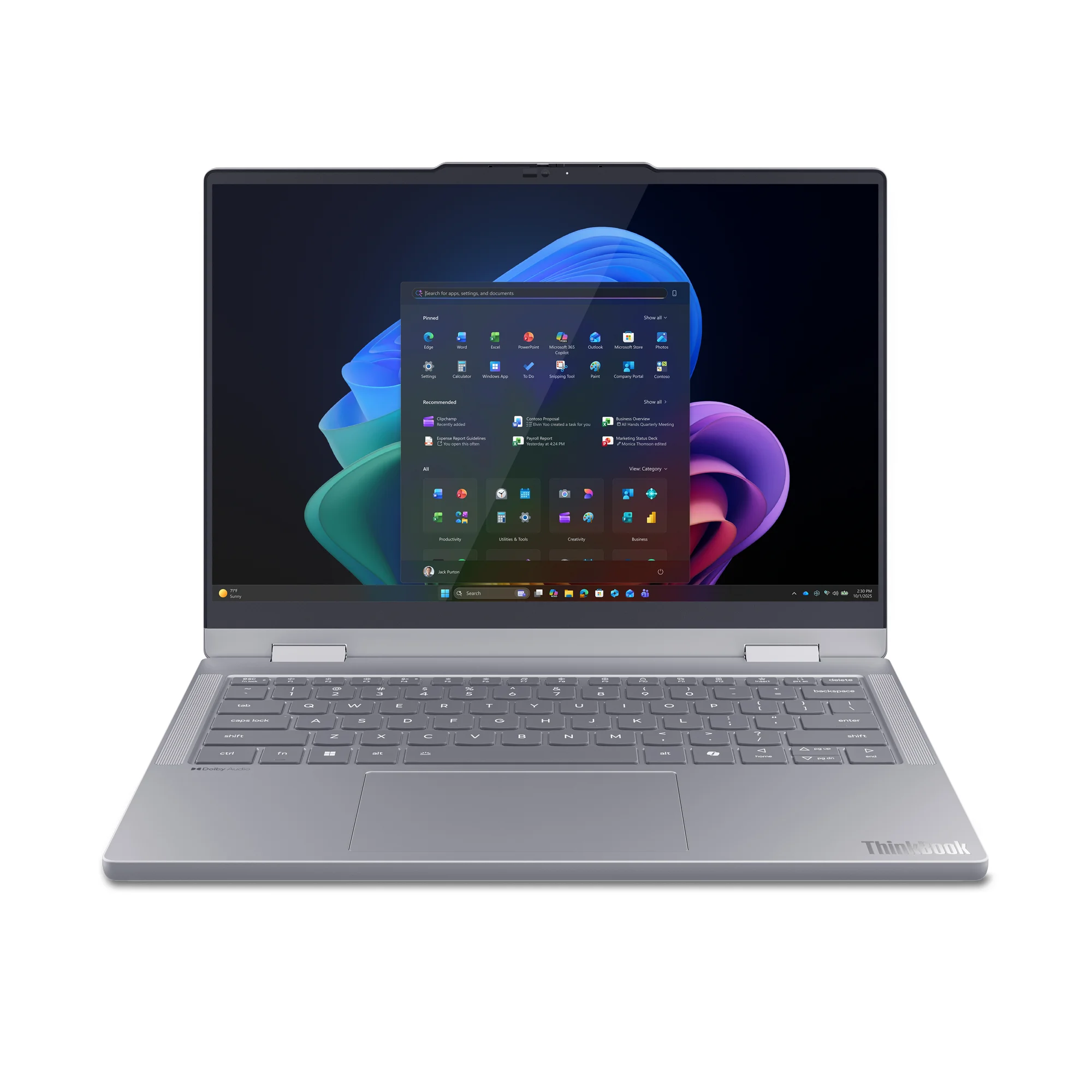 Lenovo ThinkBook 14 2-in-1 G6 IPL Copilot+ PC Intel Core Ultra 7 355 Hybrid (2-in-1) 35,6 cm (14") Touchscreen WUXGA 32 GB DDR5-SDRAM 512 GB SSD Wi-Fi 7 (802.11be) Windows 11 Pro Grau Deutsch