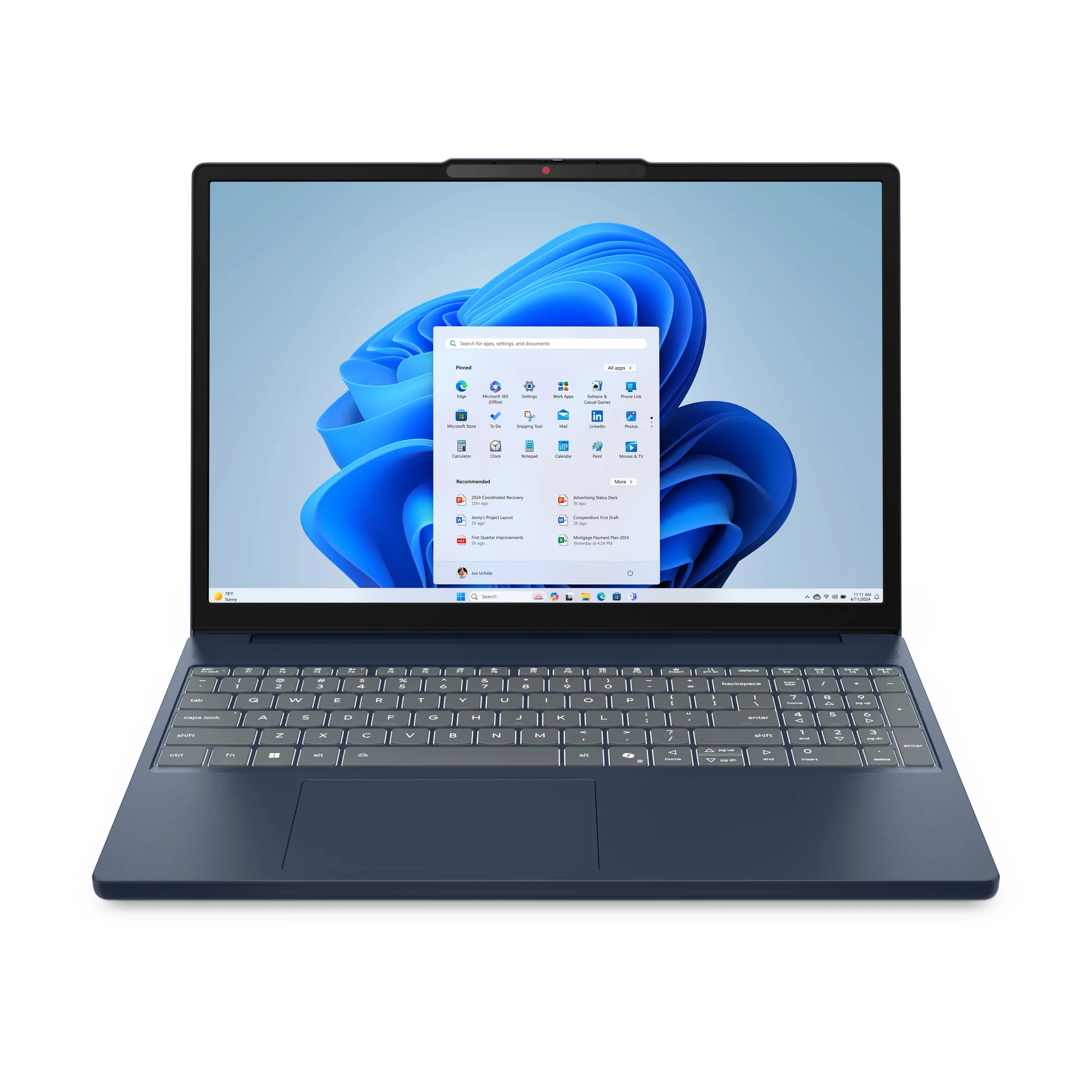 Lenovo IdeaPad Slim 3 15ARP10 AMD Ryzen™ 7 170 Laptop 38,9 cm (15.3") WUXGA 16 GB DDR5-SDRAM 512 GB SSD Wi-Fi 7 (802.11be) Windows 11 Home Blau Deutsch